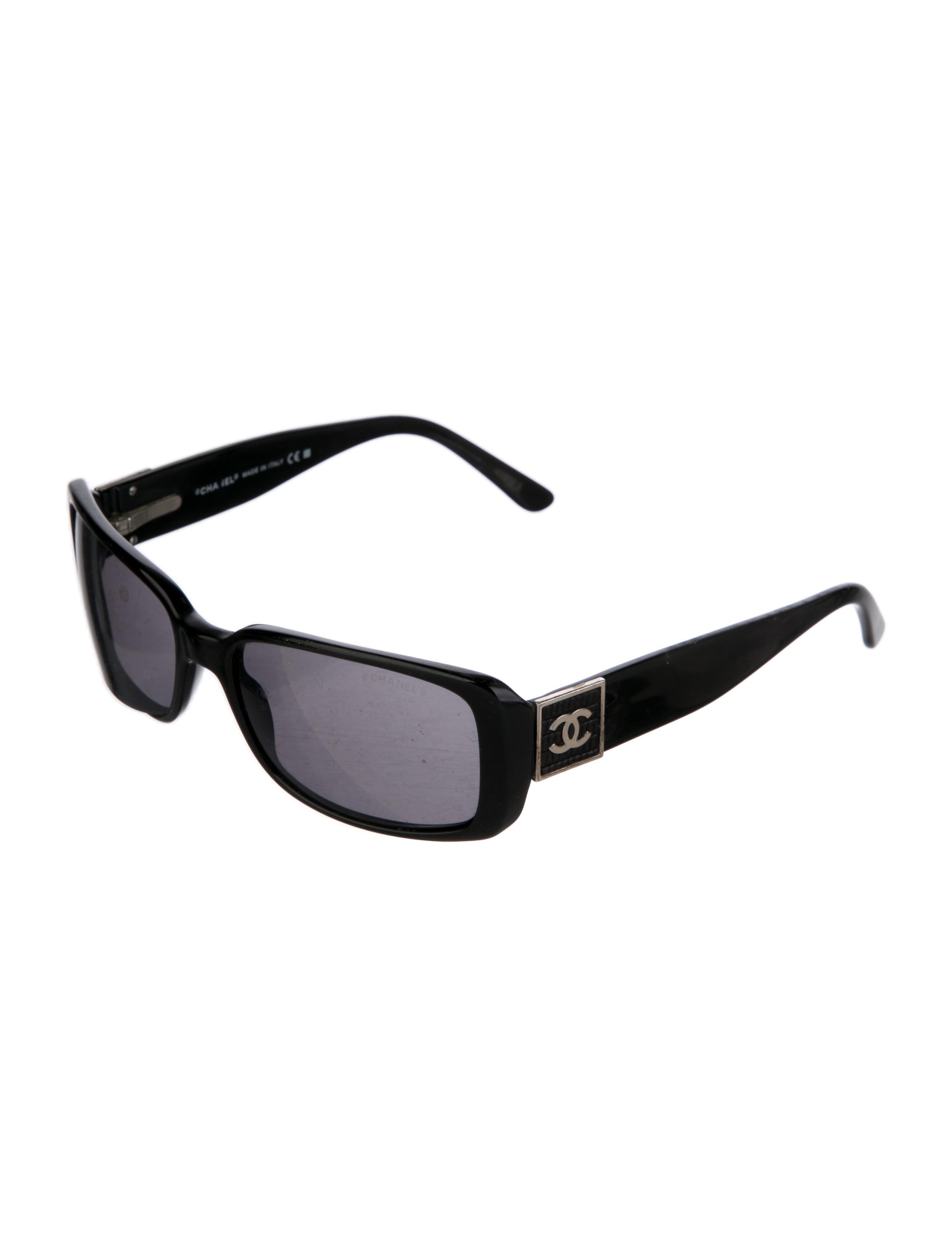 Chanel Interlocking CC Logo Square Sunglasses Black Sunglasses