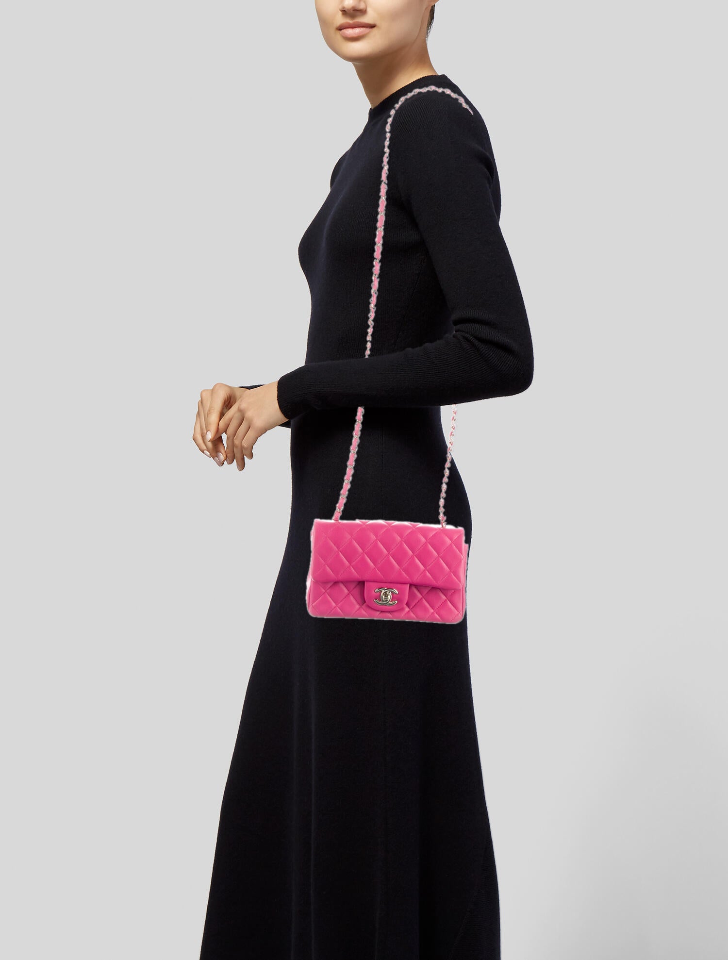 Chanel Classic Rectangular Mini Flap Bag Pink Crossbody Bags