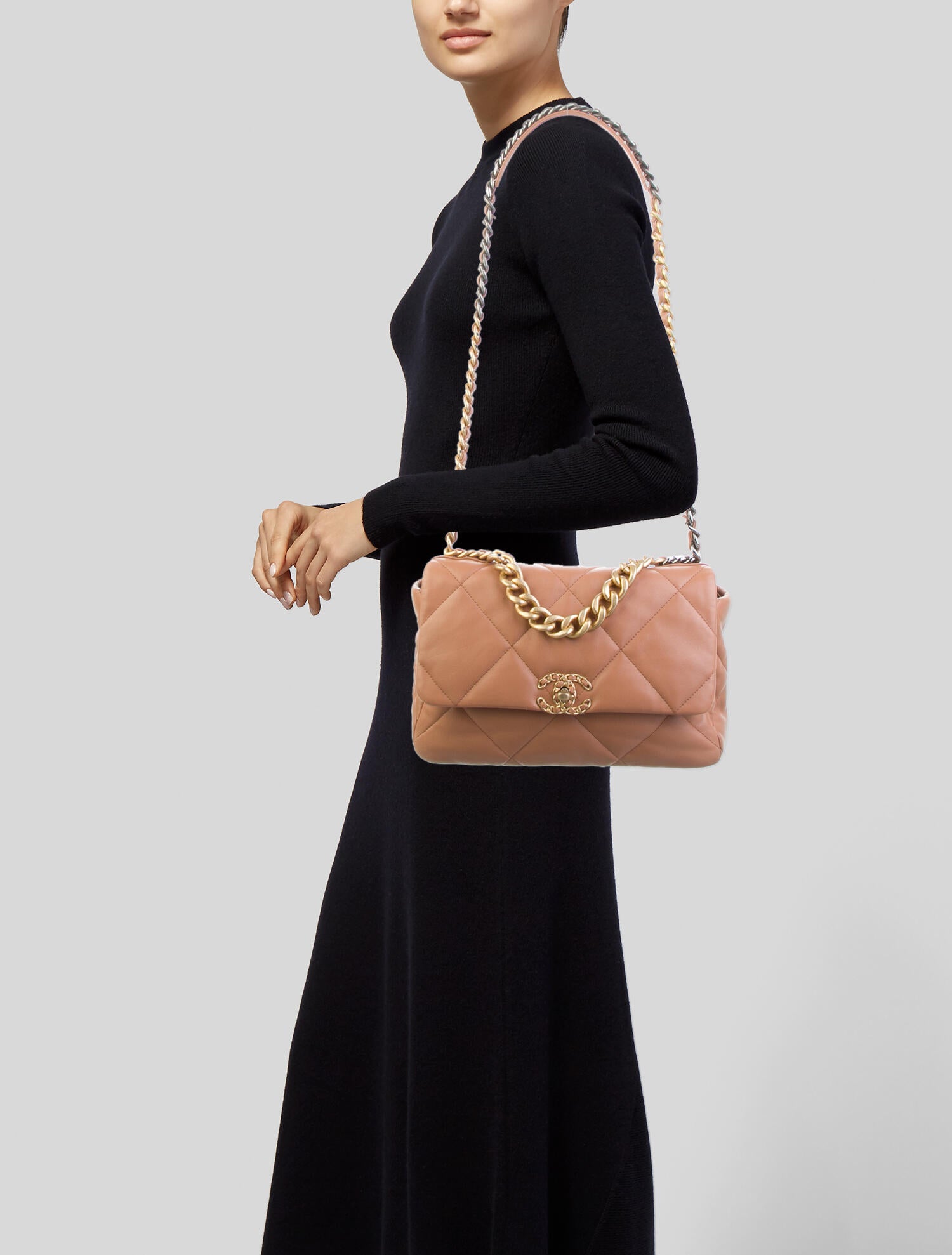 Chanel Large 19 Flap Bag Brown Shoulder Bags, Handbags CHA782234 The RealReal