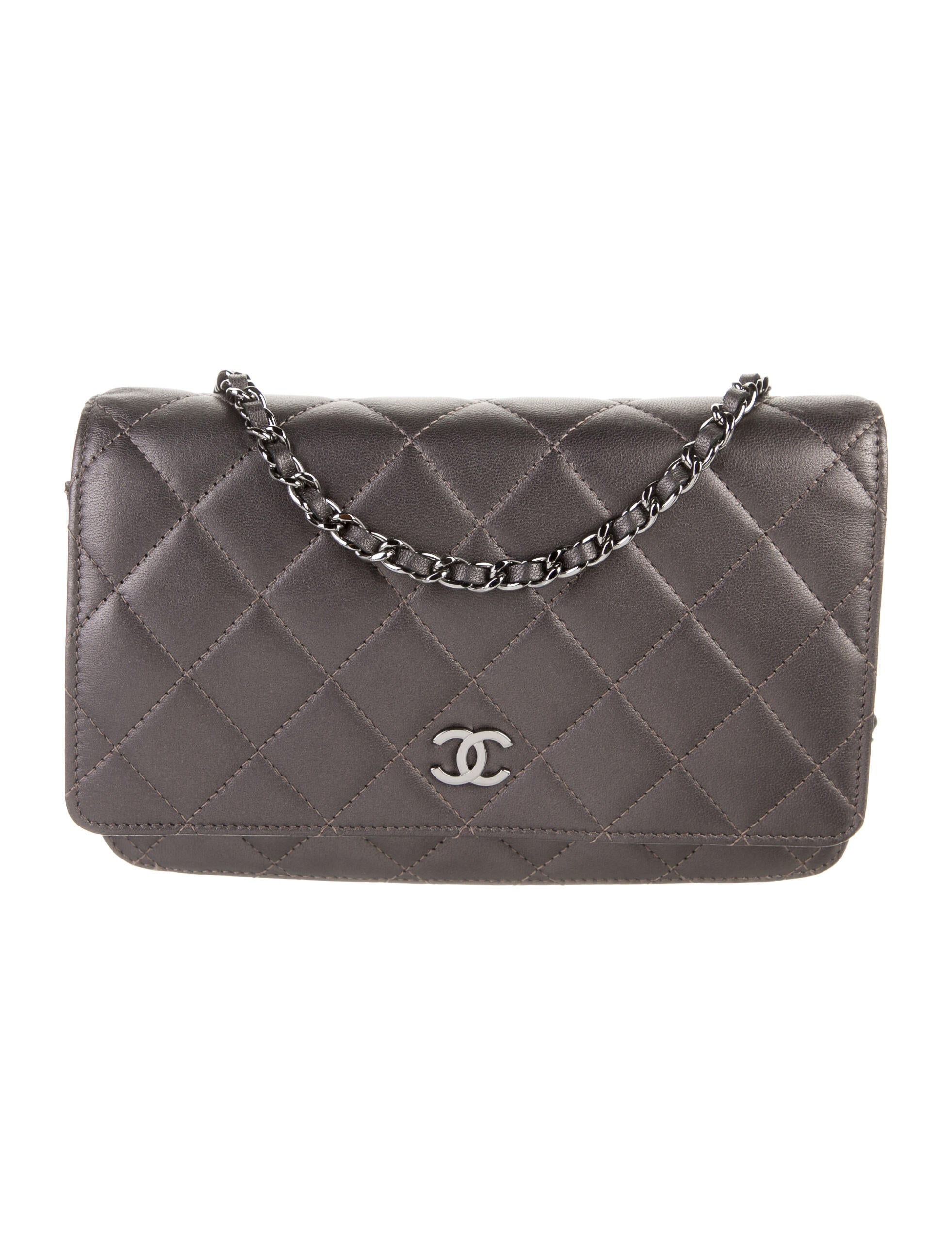Chanel Boy Wallet On Chain Grey Crossbody Bags, Handbags CHA667782