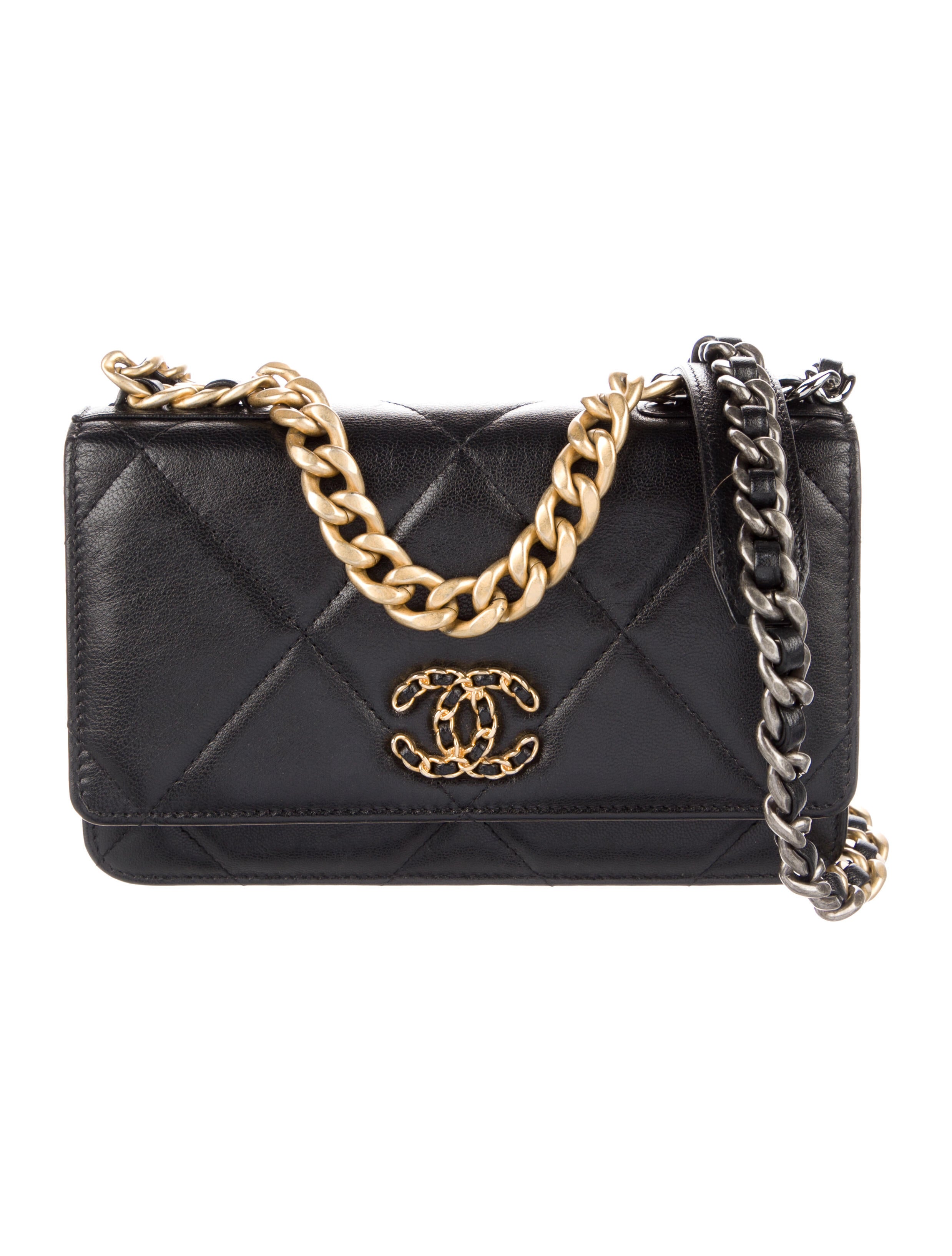 Chanel ParisNew York Graffiti Embossed Reissue Wallet On Chain Black