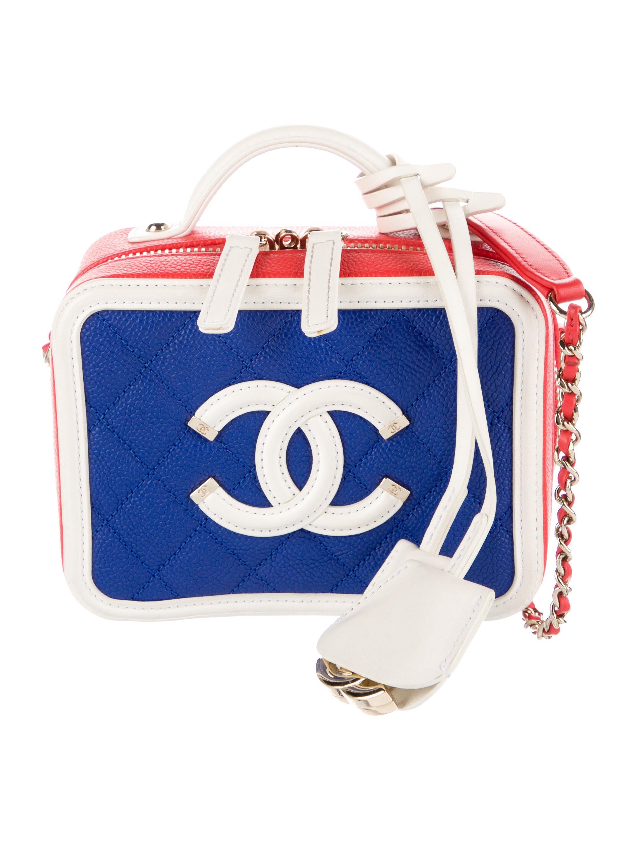 Chanel Small Filigree Vanity Case Red Crossbody Bags, Handbags CHA790171 The RealReal