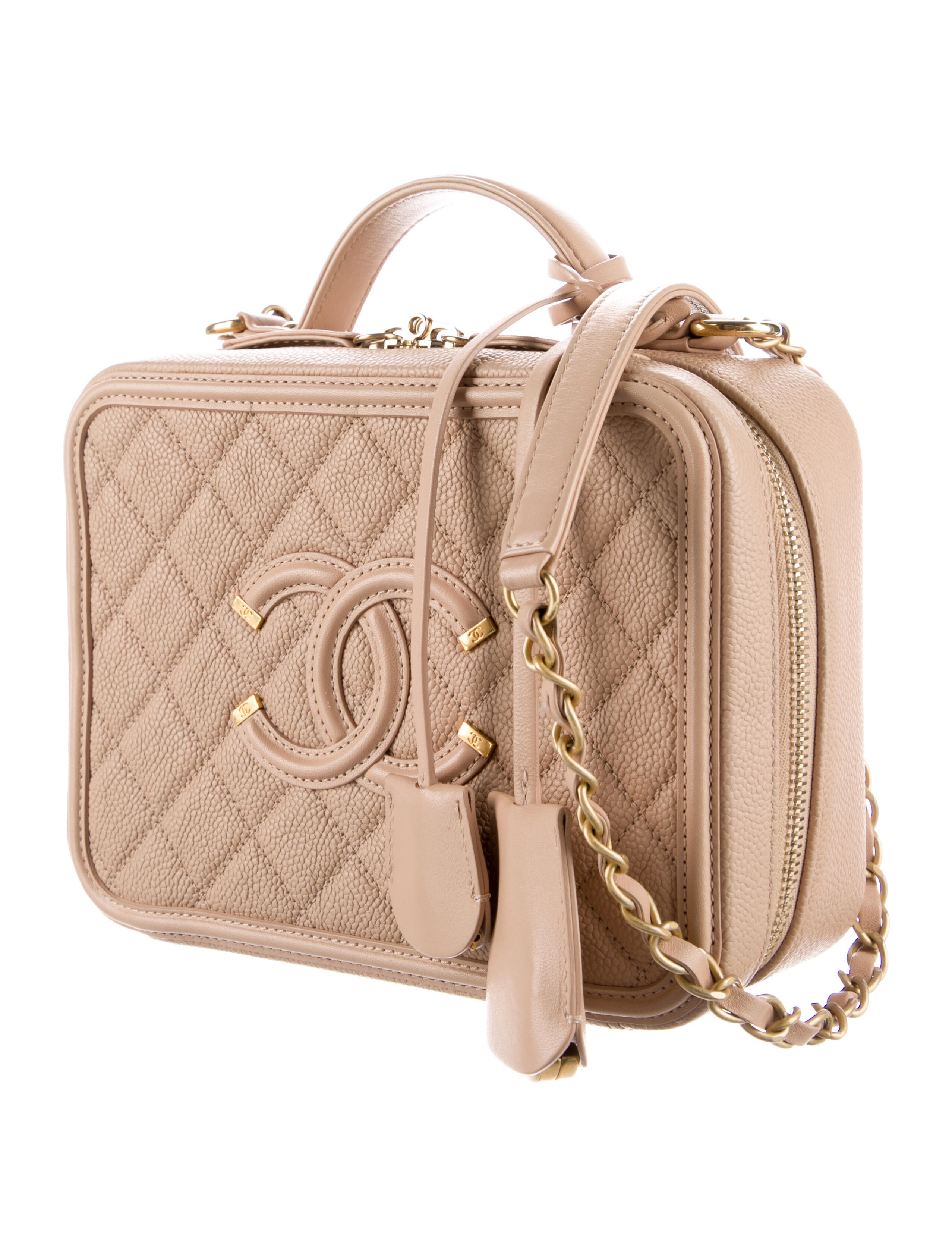 Chanel Medium CC Filigree Vanity Case Pink Shoulder Bags, Handbags