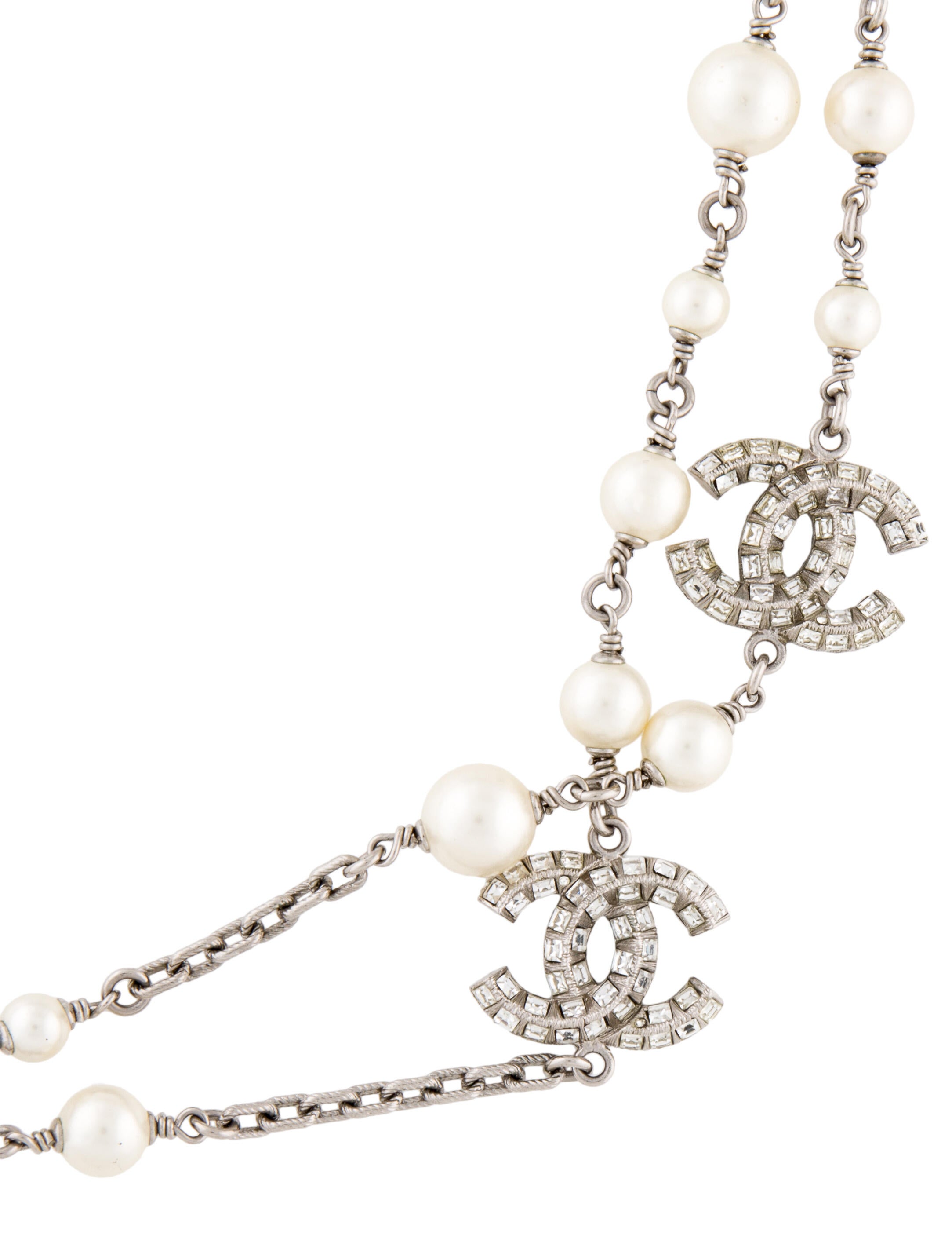 Chanel Faux Pearl & Gripoix Body Pearl Necklace Harness GoldTone