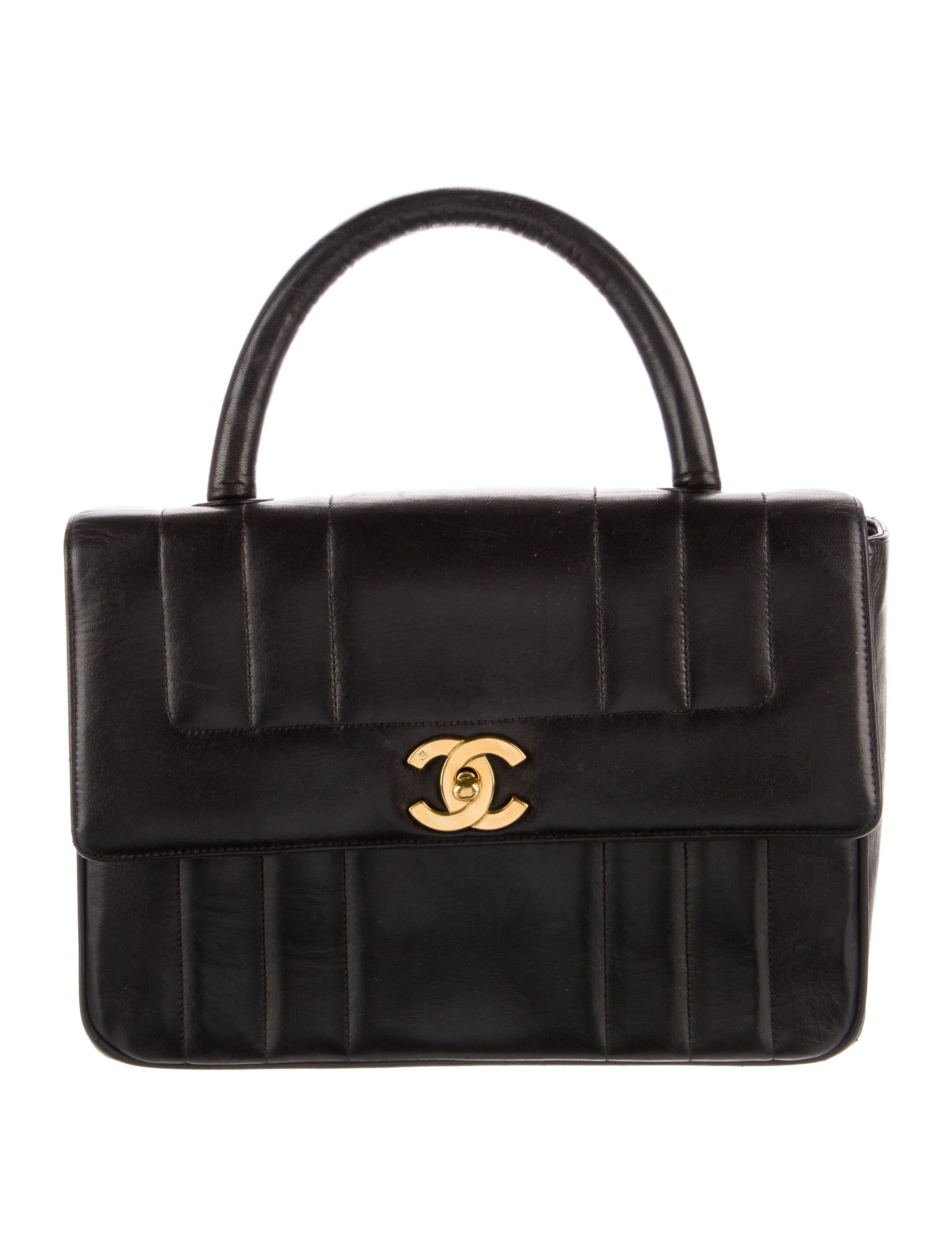 Chanel Vintage Quilted Kelly Bag Black Handle Bags, Handbags CHA640419 The RealReal