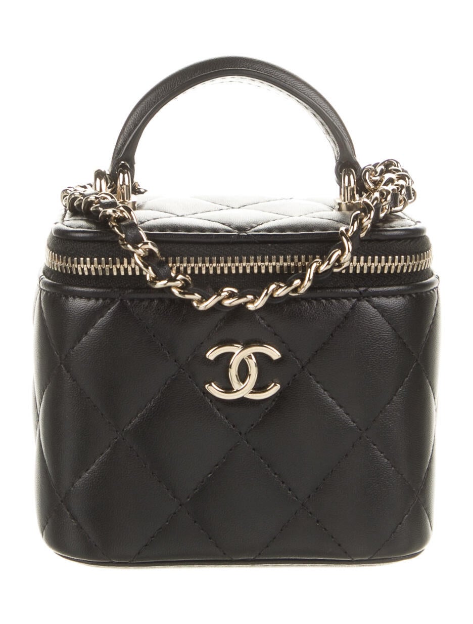 Chanel CHANEL Vanity Minima Trasse Chain Shoulder Bag Leather