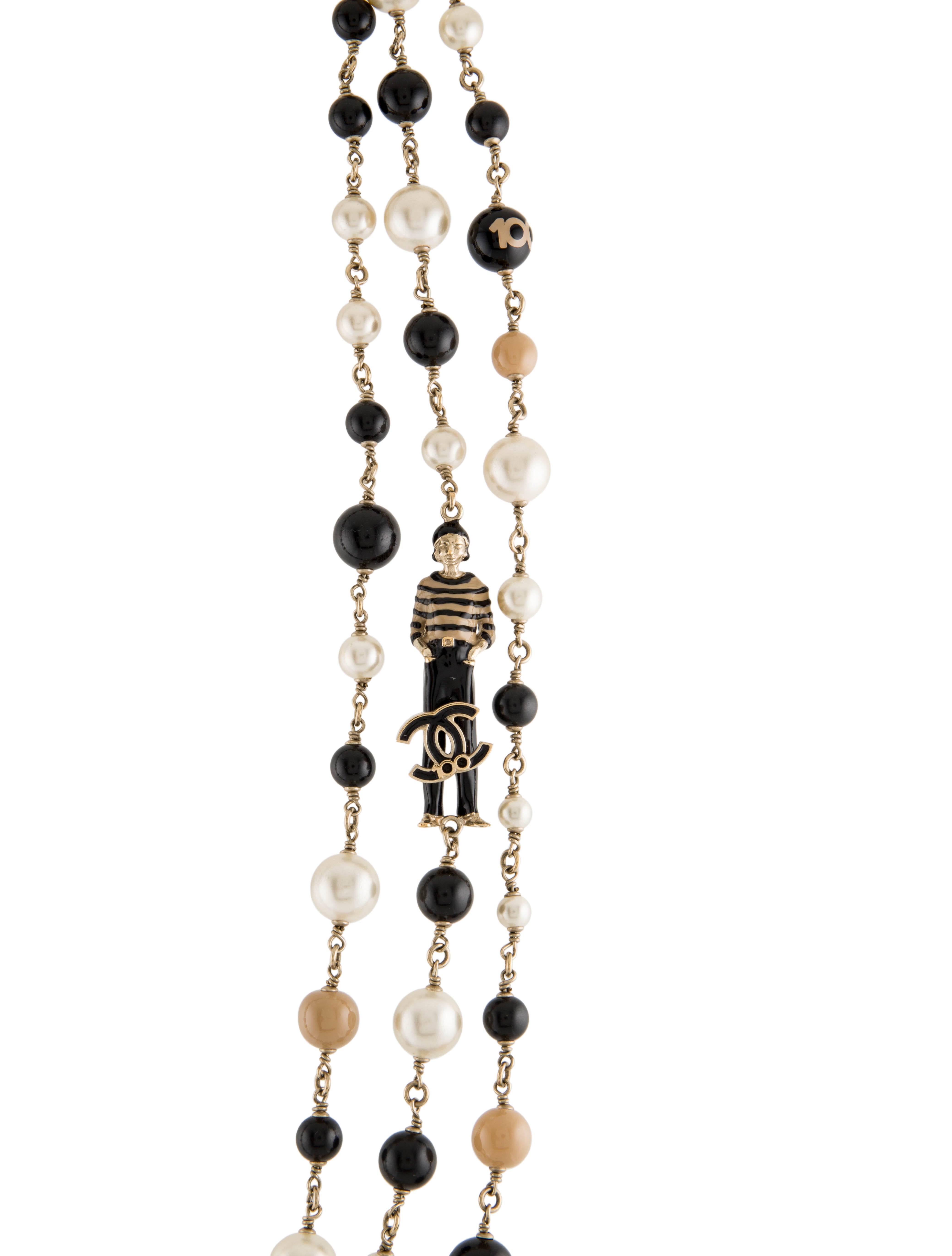 Chanel Faux Pearl, Resin & Enamel '100 Year Anniversary' Mademoiselle