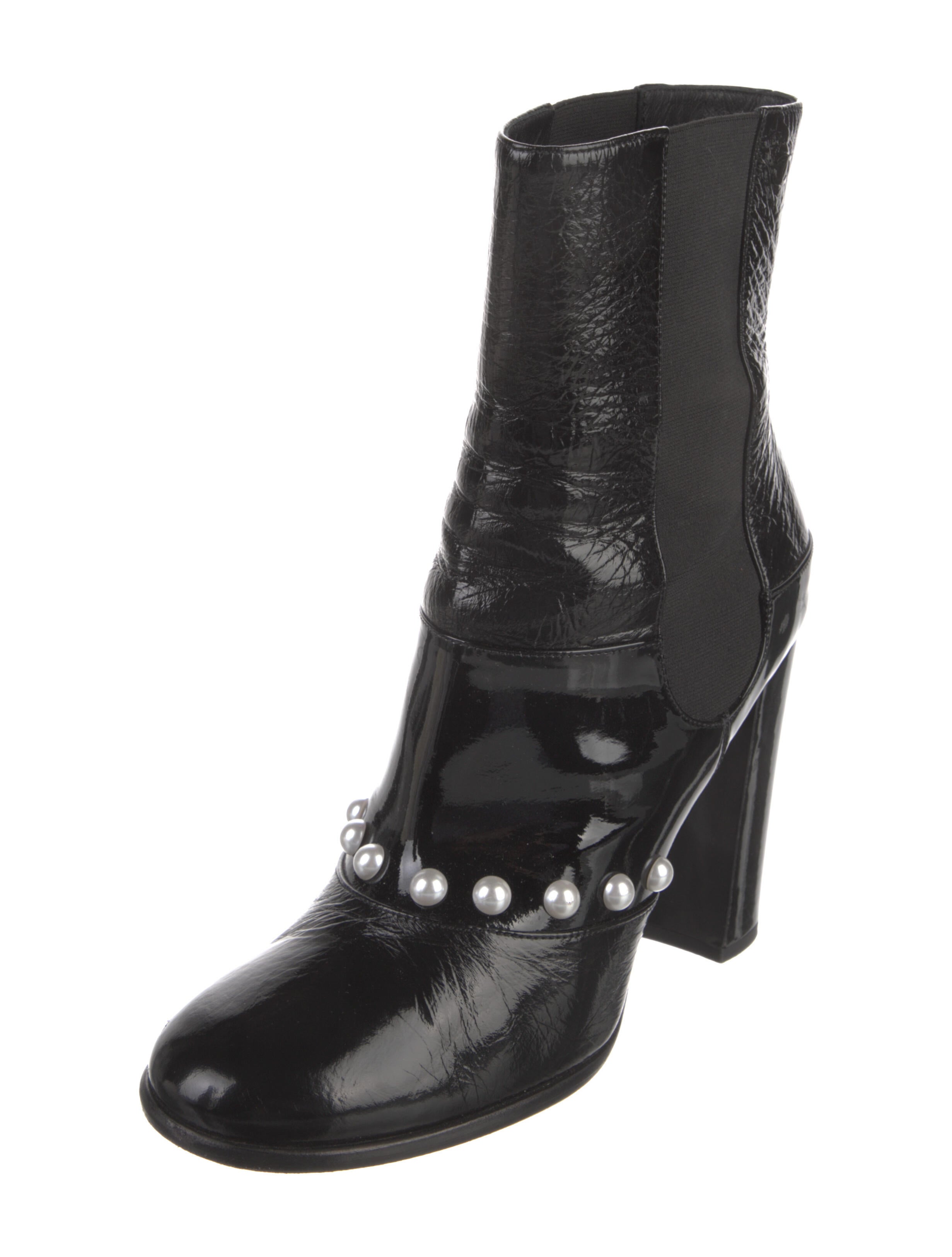 Chanel 2014 Faux Pearl Accents Chelsea Boots Boots, Shoes The RealReal