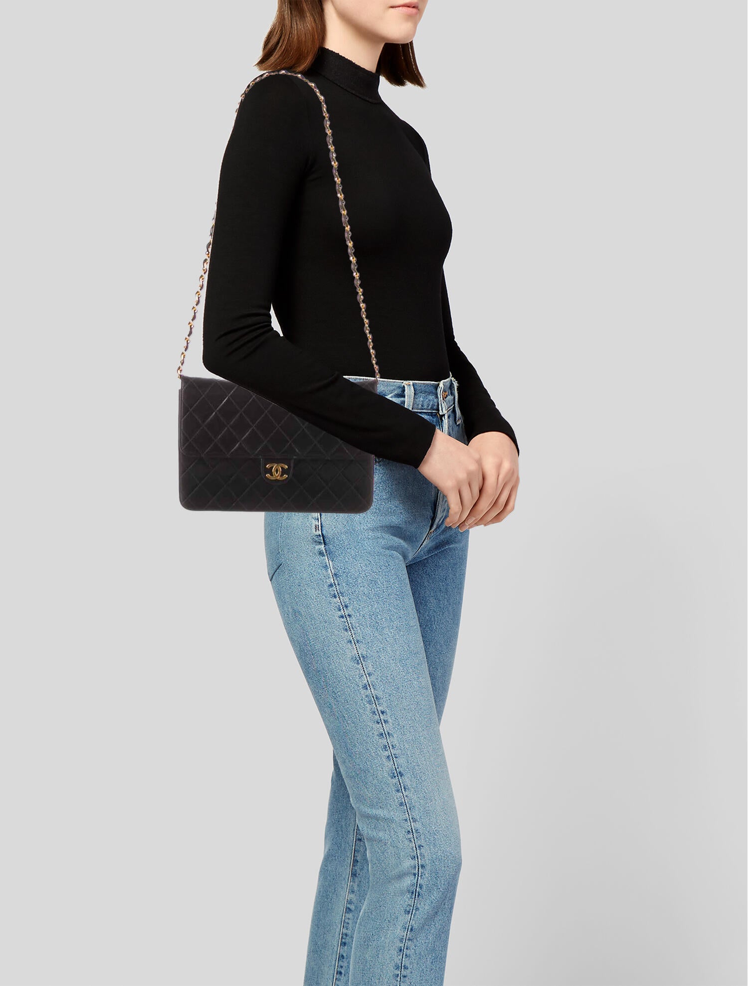 Chanel Quilted Classic Maxi Double Flap Bag Black Shoulder Bags
