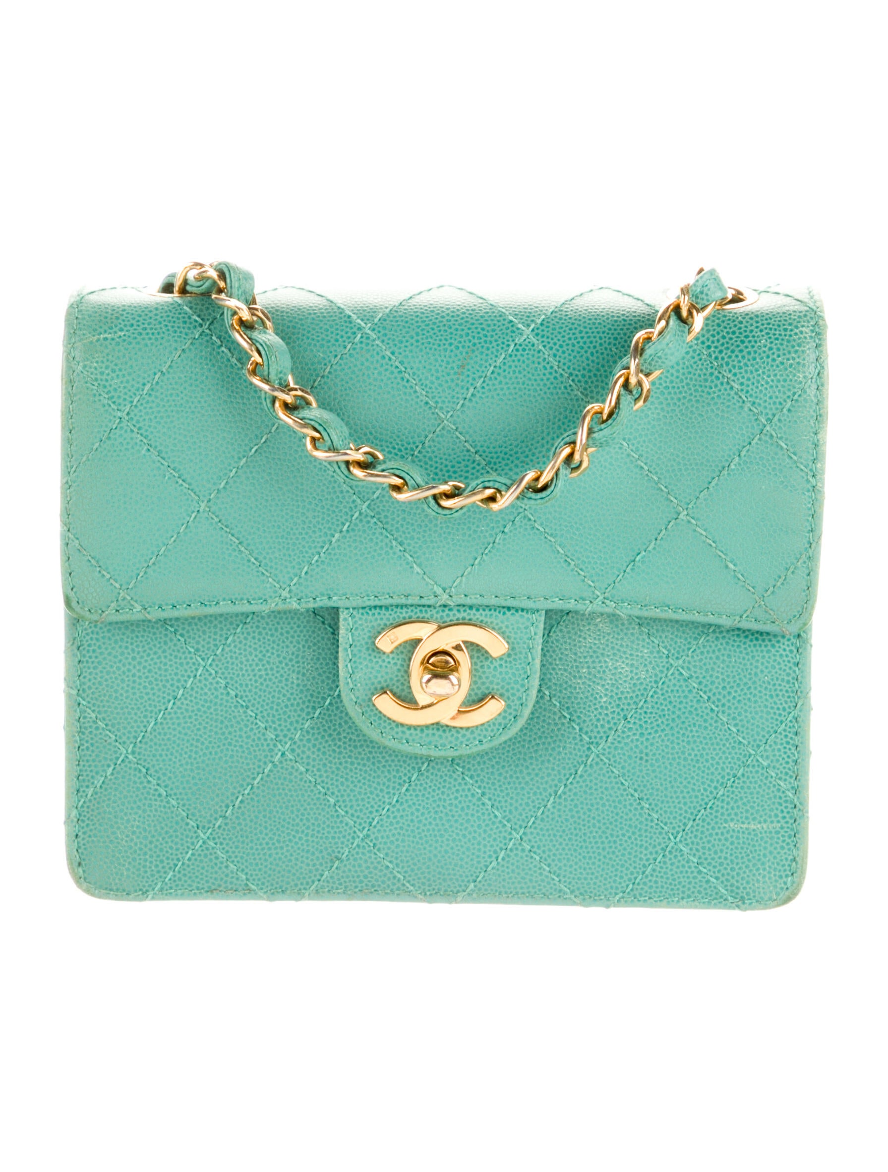 Chanel Vintage Micro Flap Bag Blue Mini Bags, Handbags CHA319161