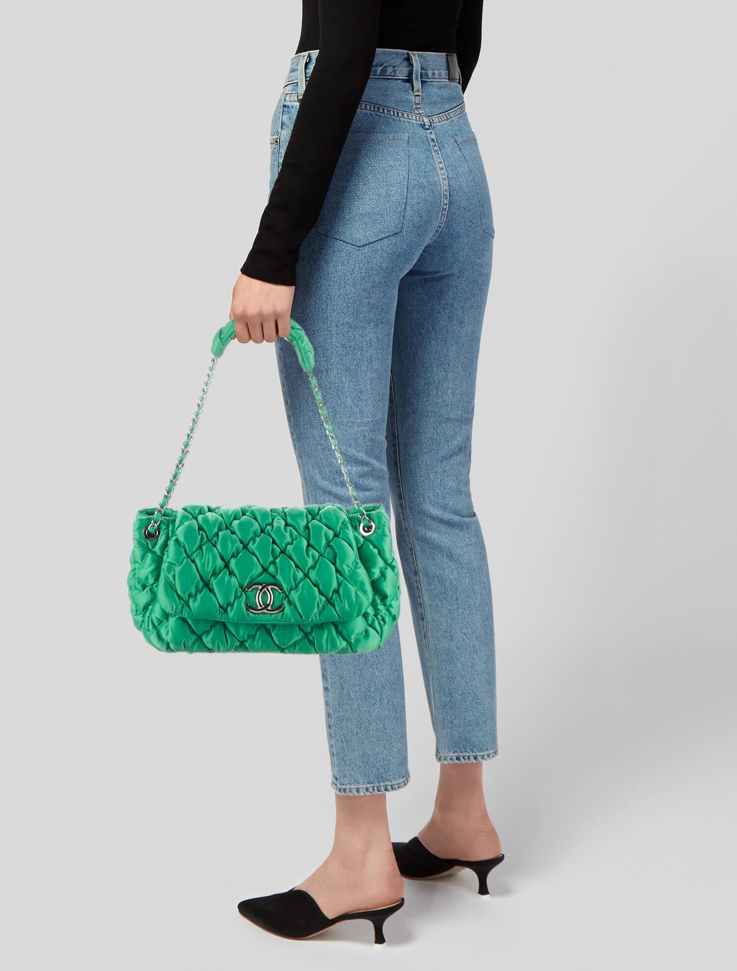 Chanel Bubble Quilt Flap Bag Green Shoulder Bags, Handbags
