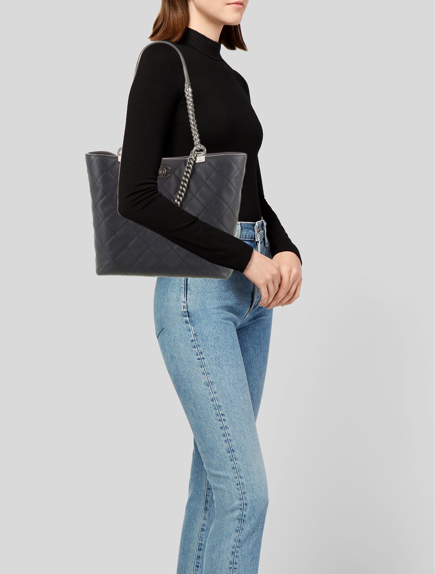 Chanel Caviar Shopping In Chains Tote