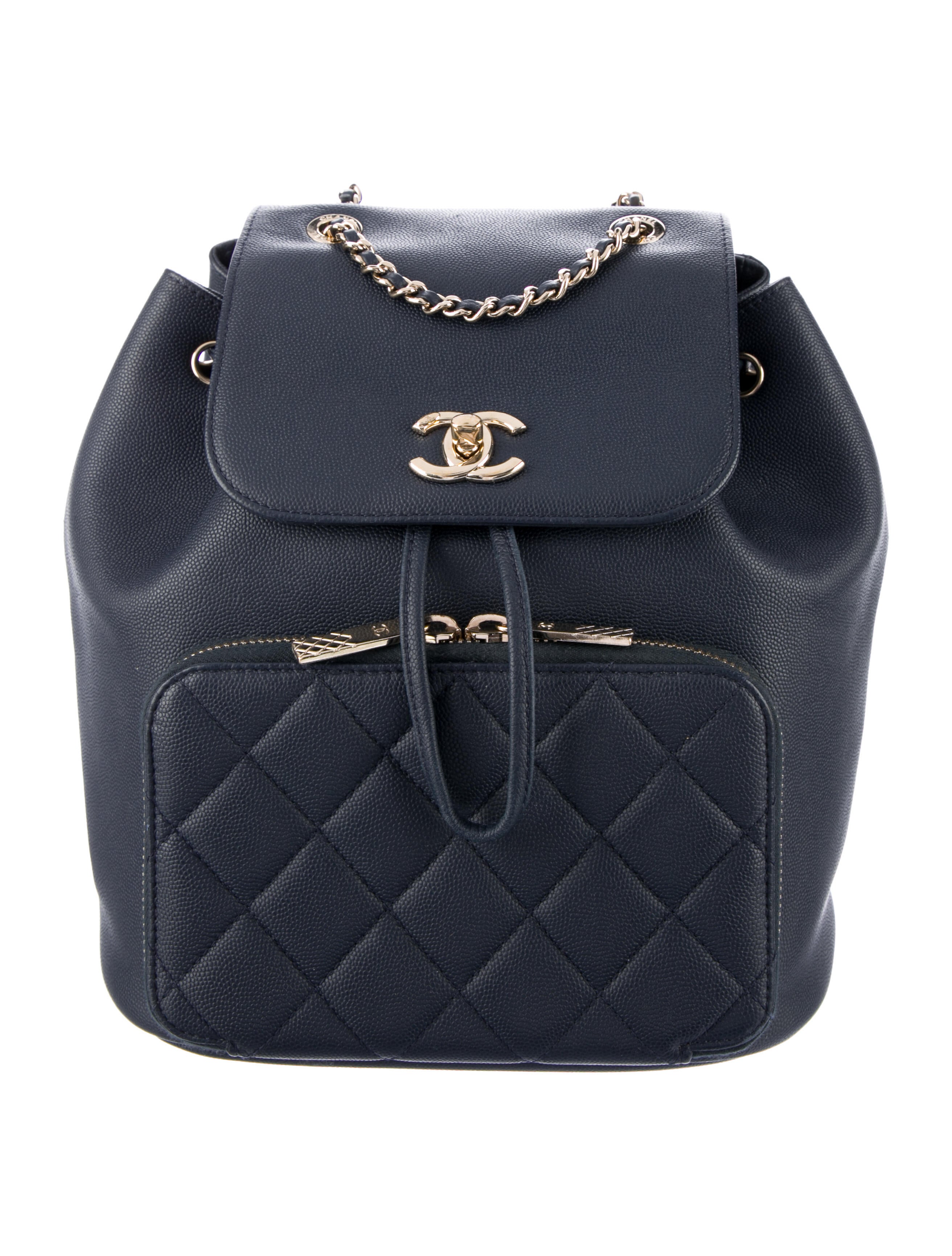 Chanel 2017 Canvas Deauville Backpack Blue Backpacks, Handbags