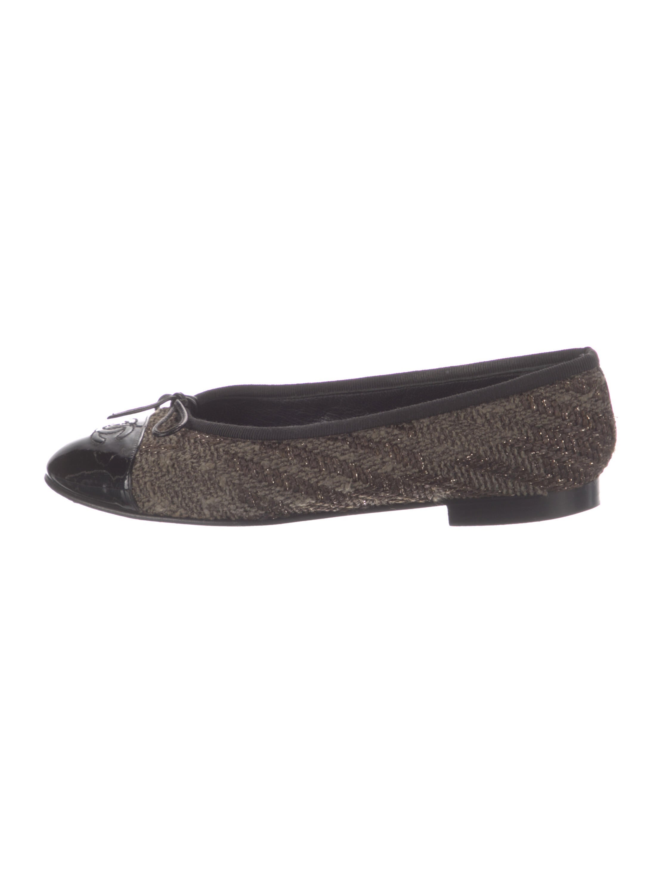 chanel tweed ballet flats