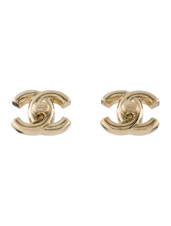 Chanel 2022 CC Turn-Lock Stud Earrings