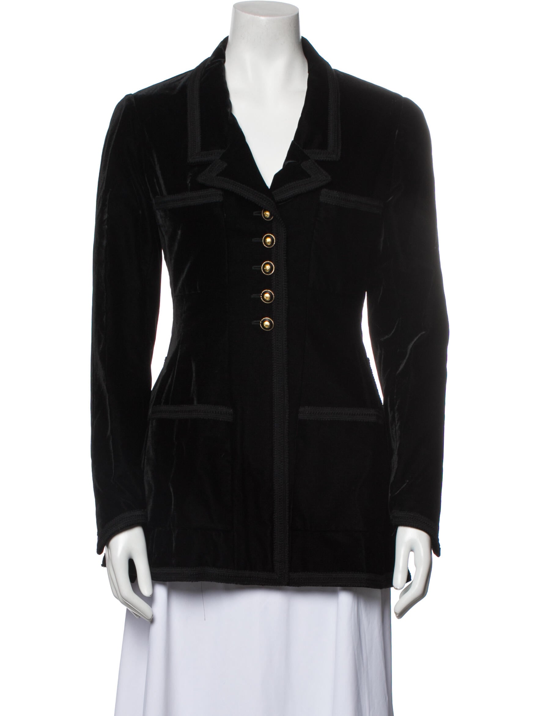 Chanel Vintage 1993 Blazer Black Jackets, Clothing CHA810365 The