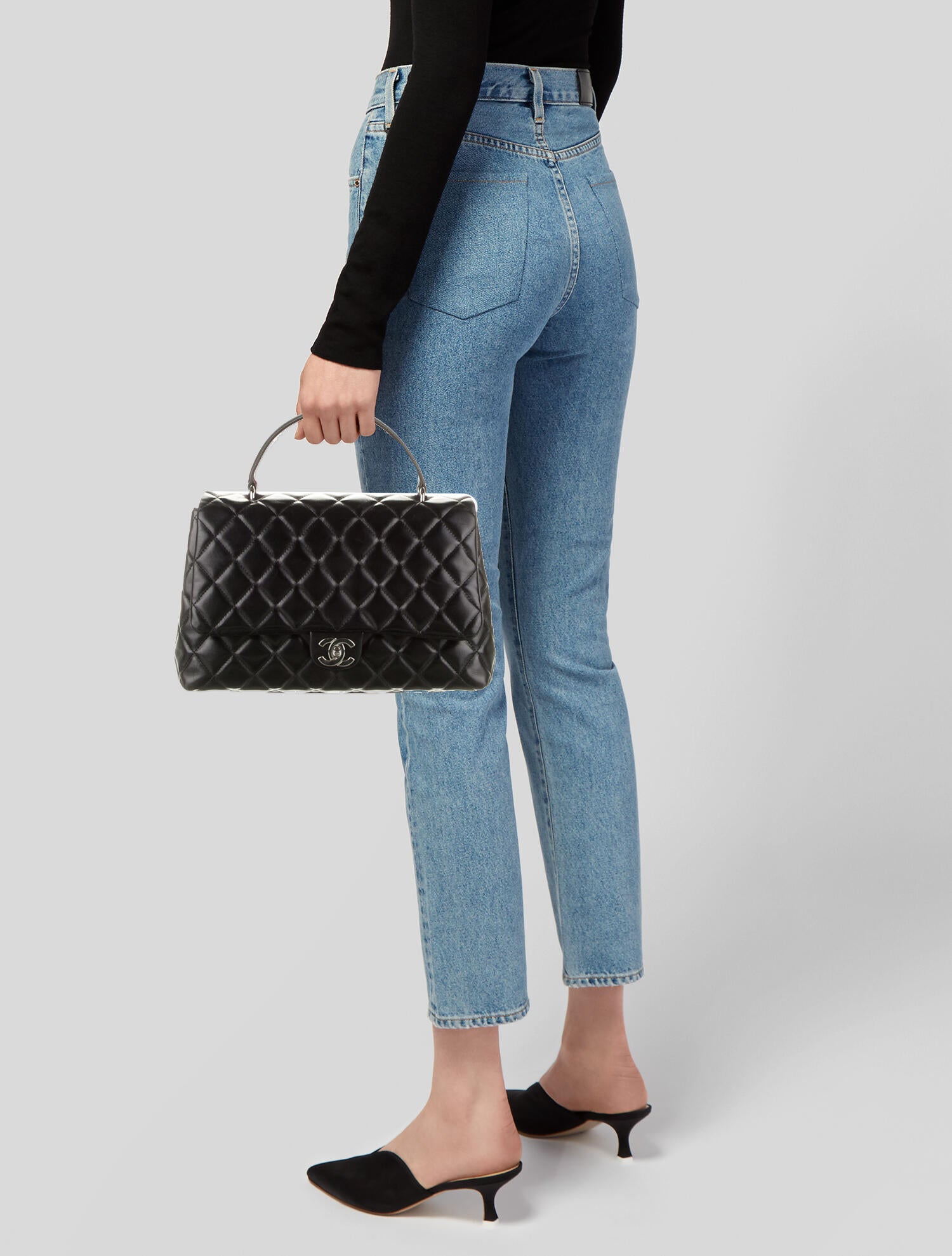 Chanel Kelly Top Handle Flap Bag Black Handle Bags, Handbags CHA810867 The RealReal