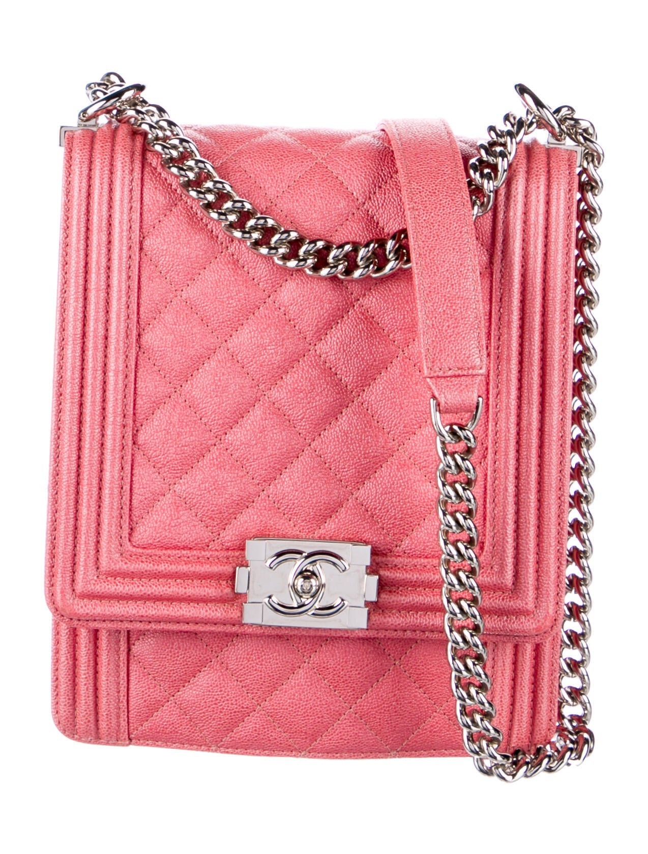 Chanel North South Boy Bag - Pink Crossbody Bags, Handbags