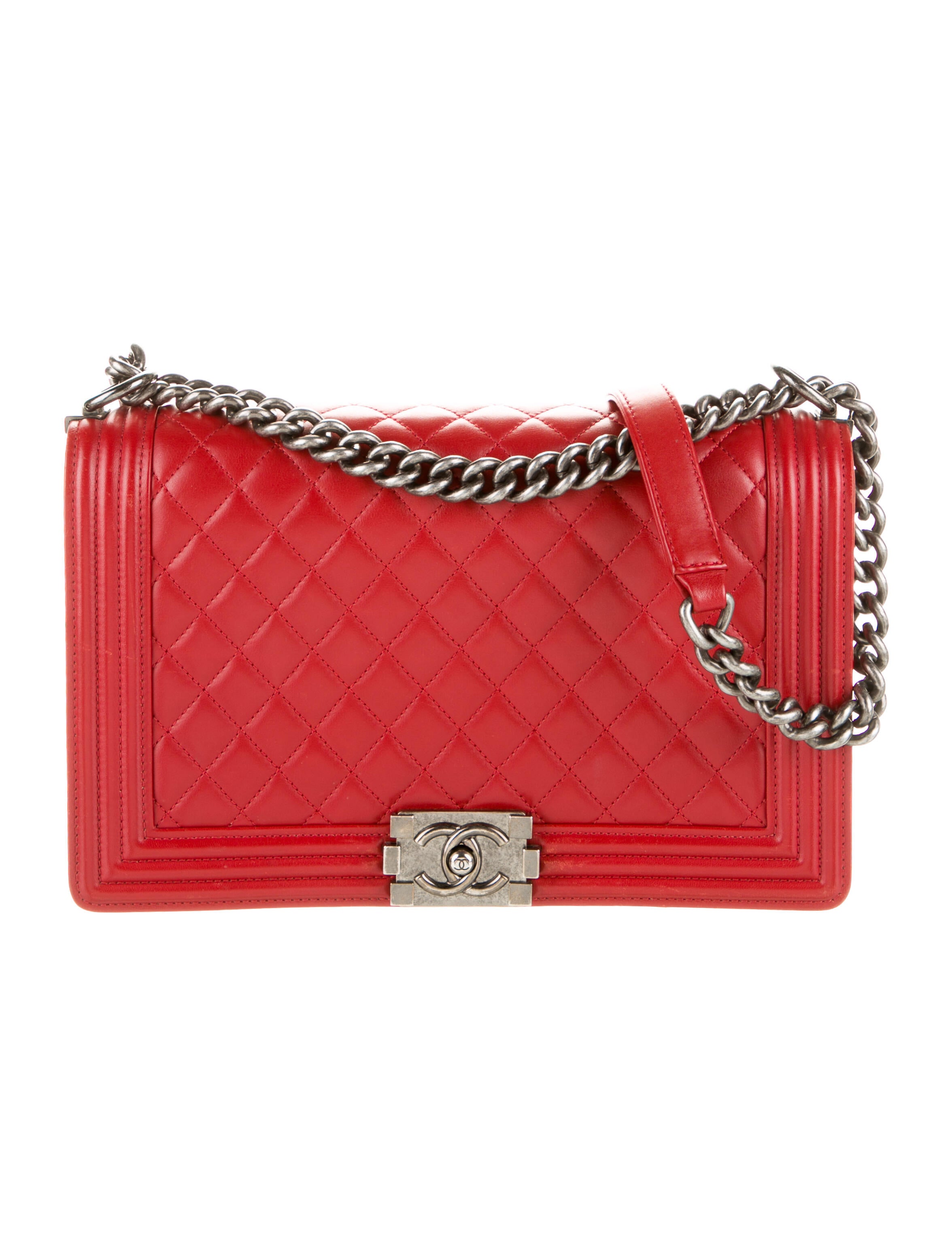 Chanel Large Boy Bag Red Crossbody Bags, Handbags CHA812417 The