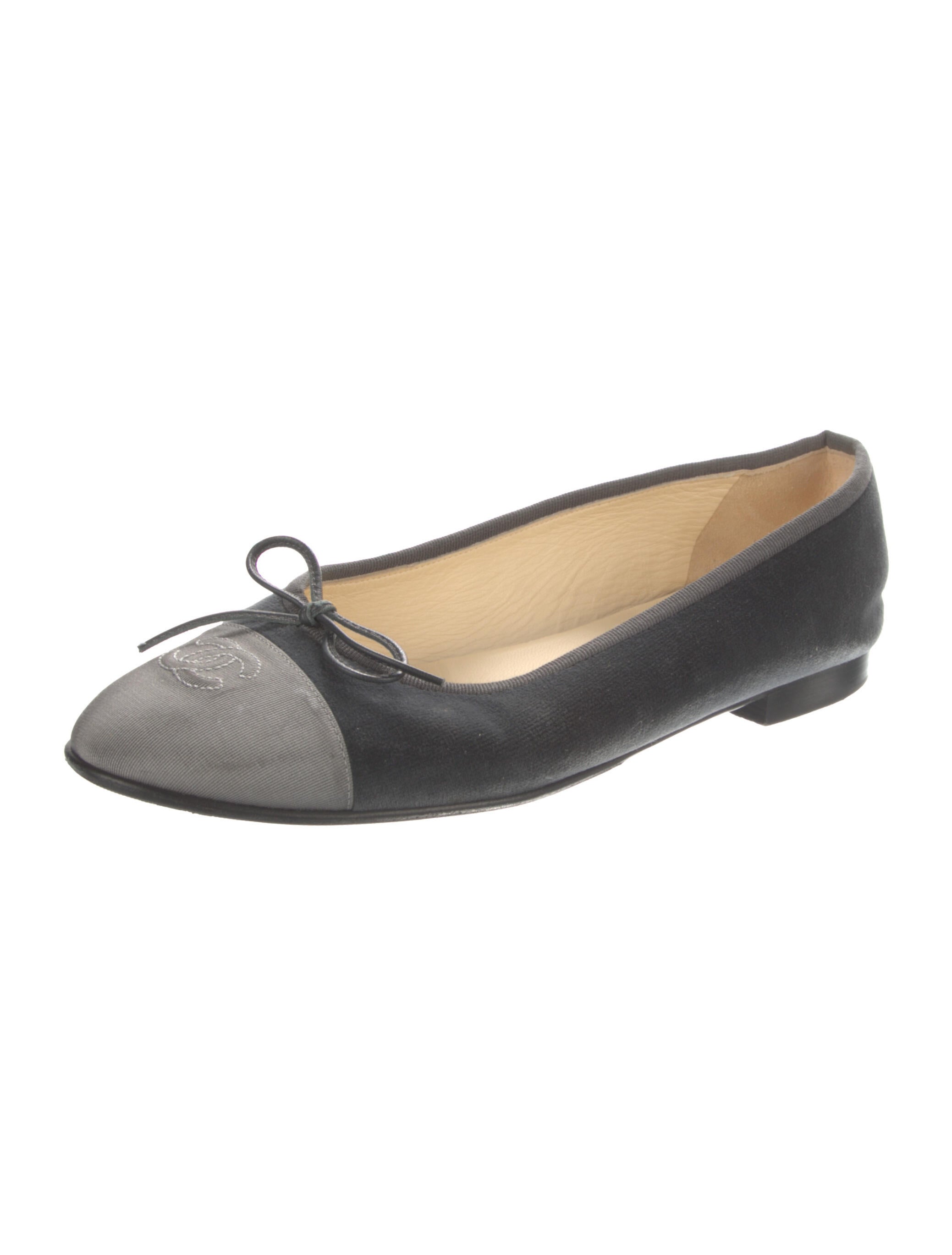 chanel velvet ballet flats
