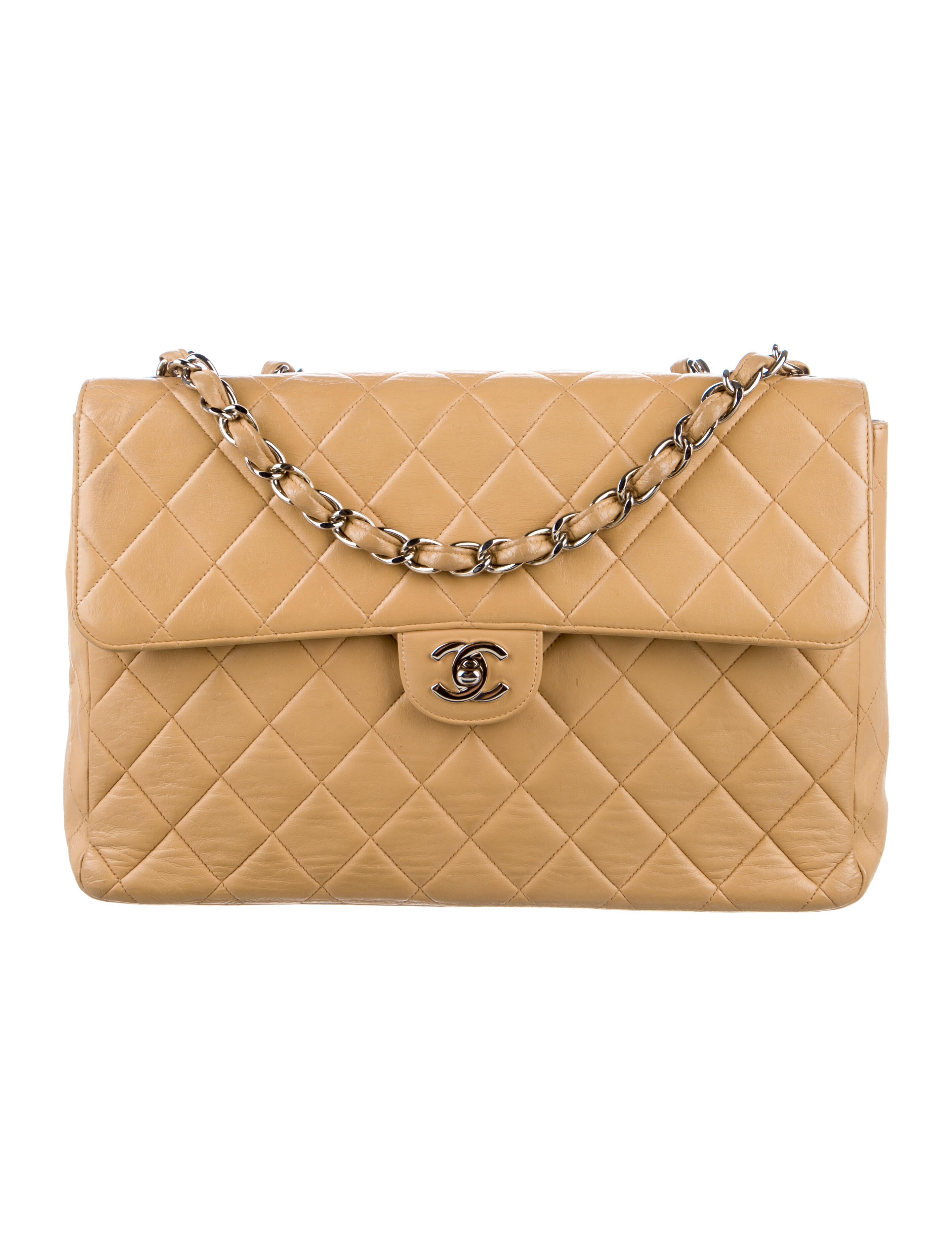 Chanel Python Jumbo Double Flap Bag Neutrals Shoulder Bags, Handbags CHA94659 The RealReal