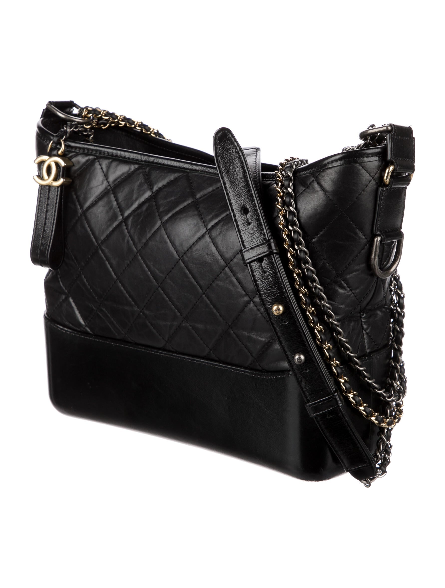 Chanel Large Gabrielle Hobo Black Hobos Handbags Cha8194 The Realreal