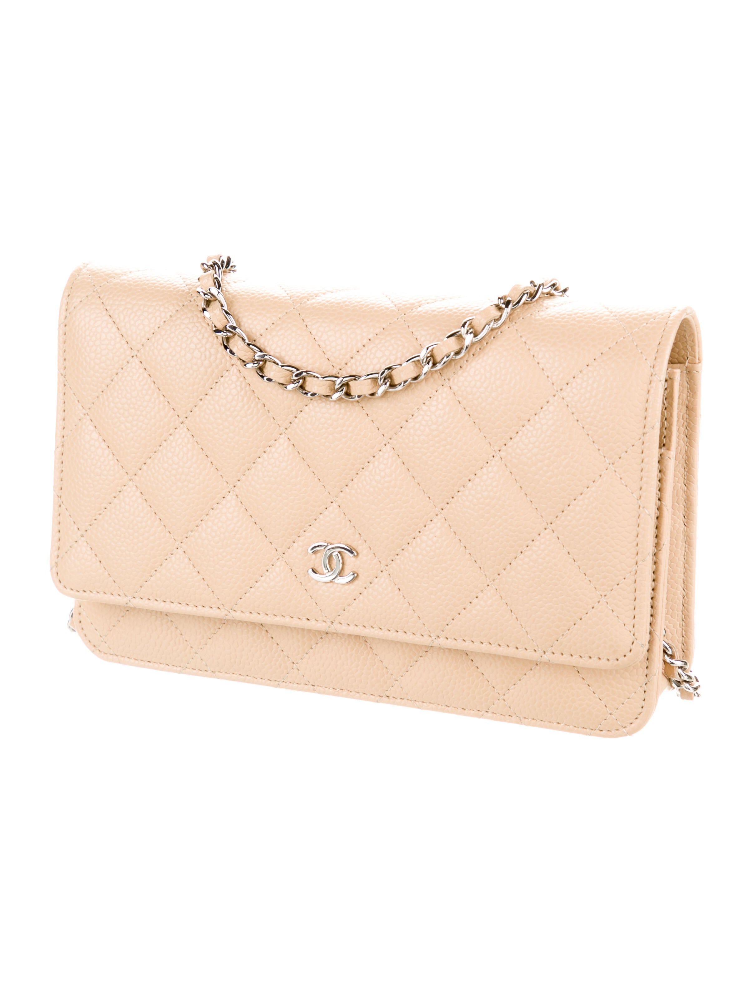 Chanel 2022 Classic Quilted Wallet On Chain Neutrals Crossbody Bags