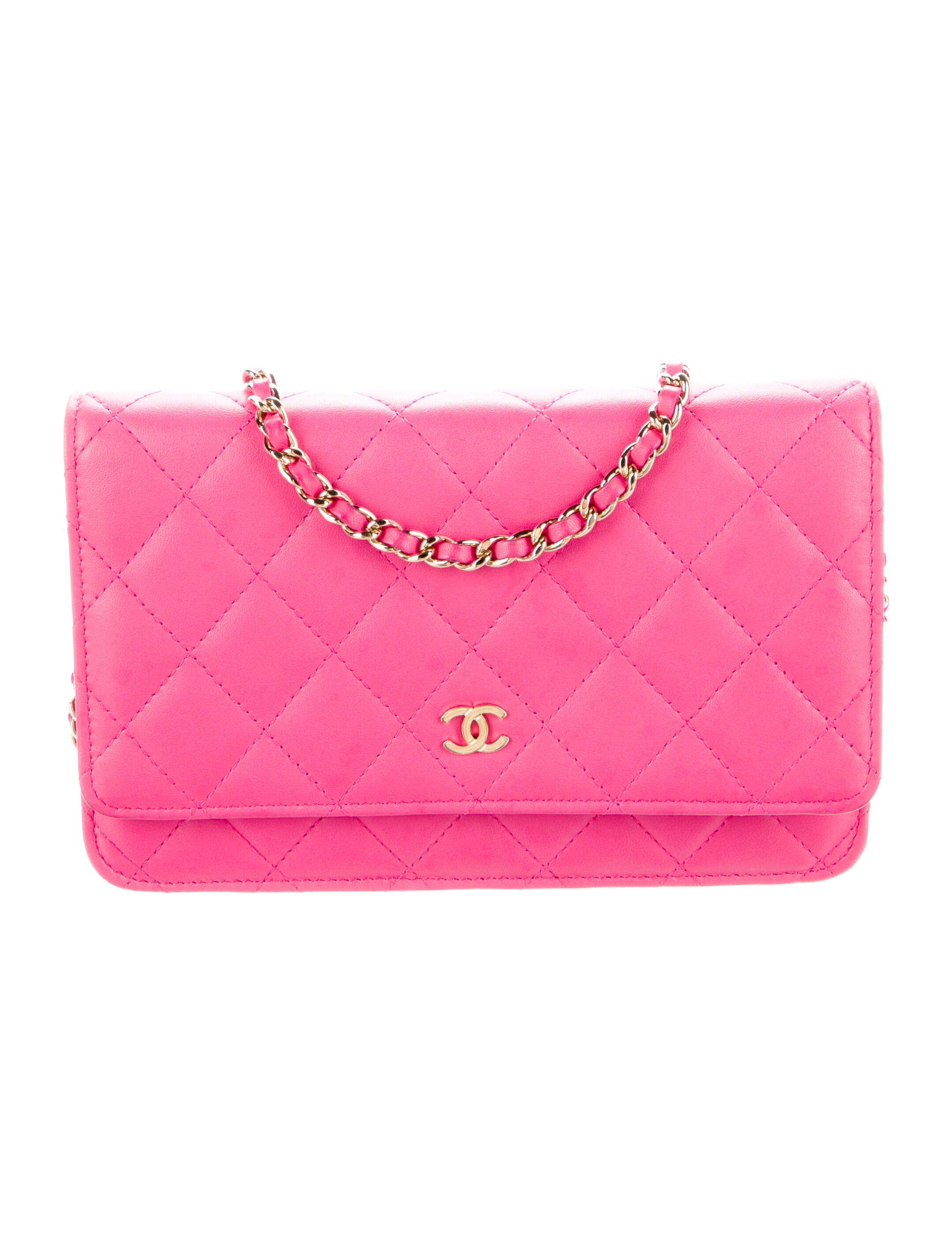 Chanel Classic Quilted Wallet On Chain Pink Crossbody Bags, Handbags