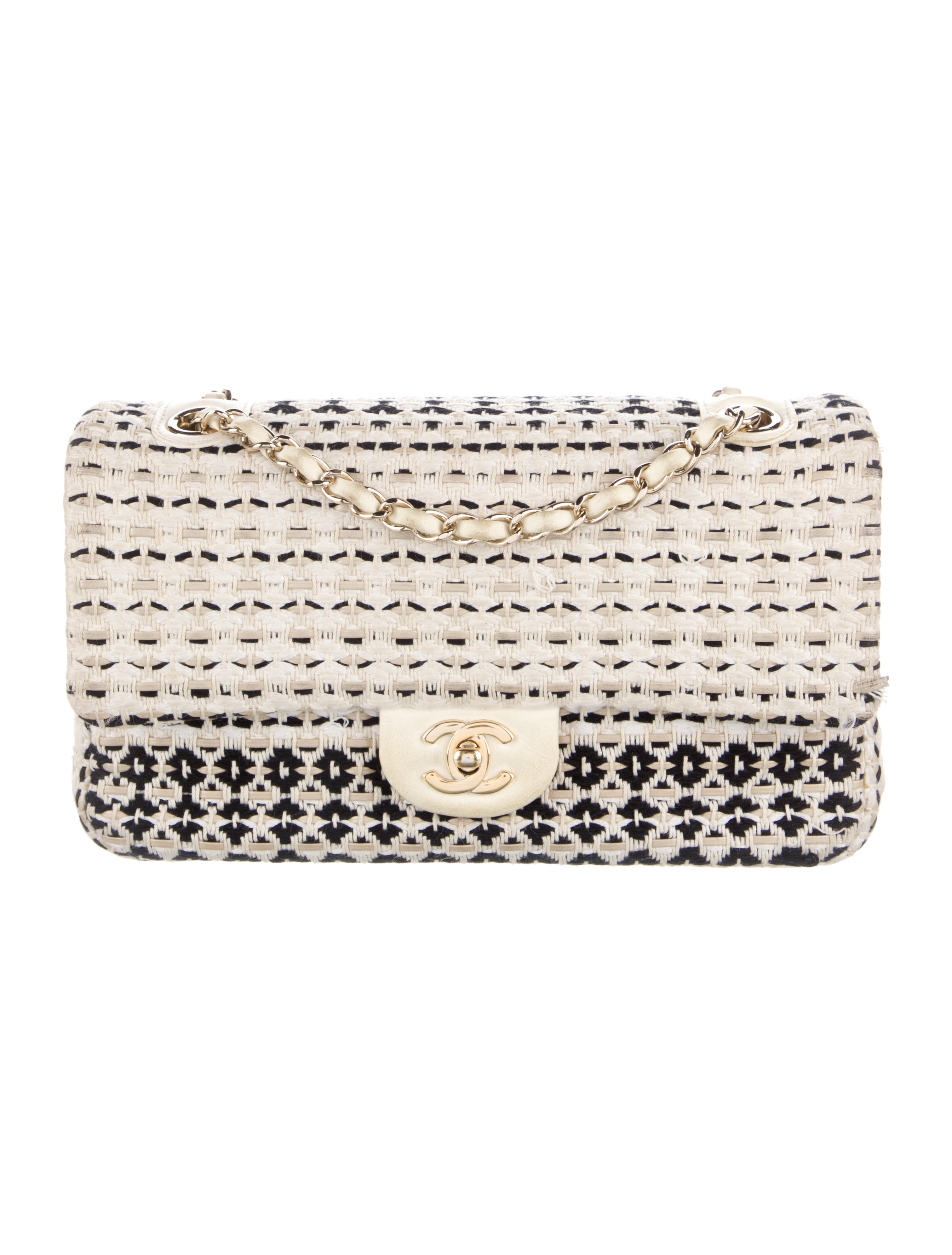 Chanel Large Nylon Tweed Flap Bag Black Shoulder Bags, Handbags