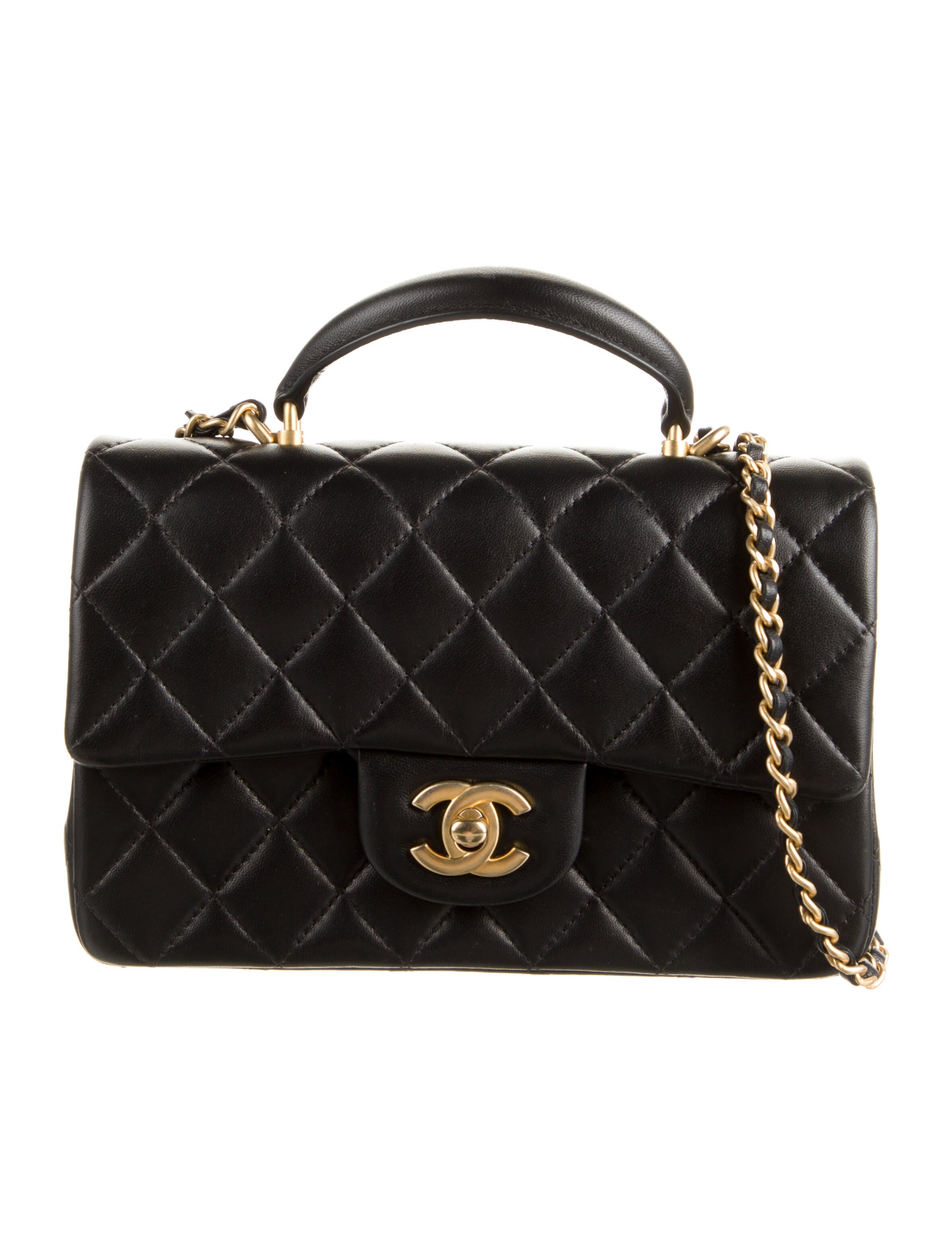 Chanel 2023 Mini Coco Handle Bag Black Handle Bags, Handbags