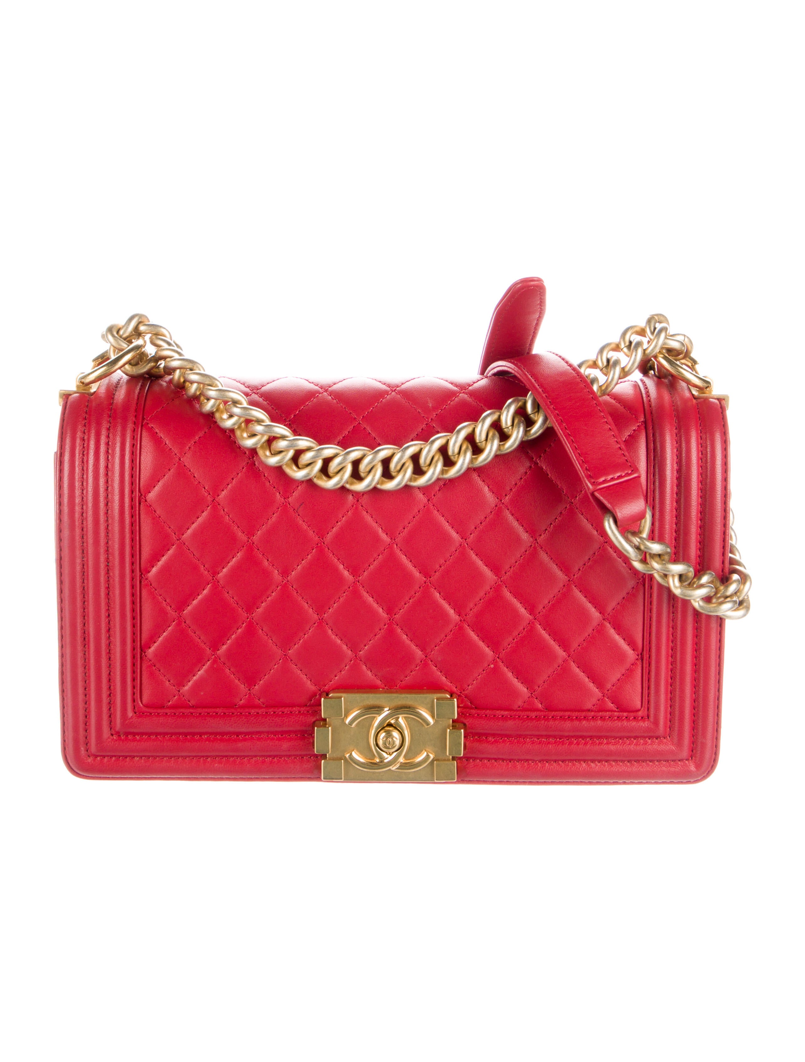 Chanel Medium Boy Bag Red Shoulder Bags, Handbags CHA90661 The RealReal