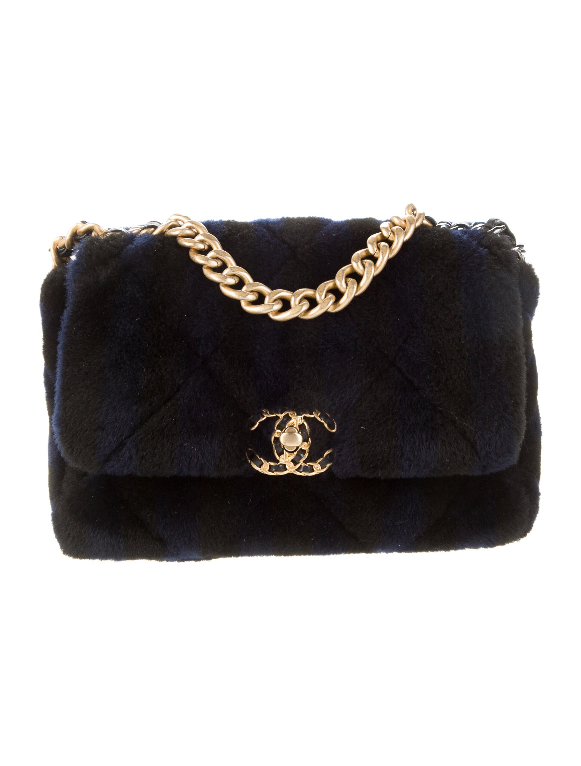 Chanel Surpique Square Quilt Flap Bag - Blue Shoulder Bags, Handbags ...