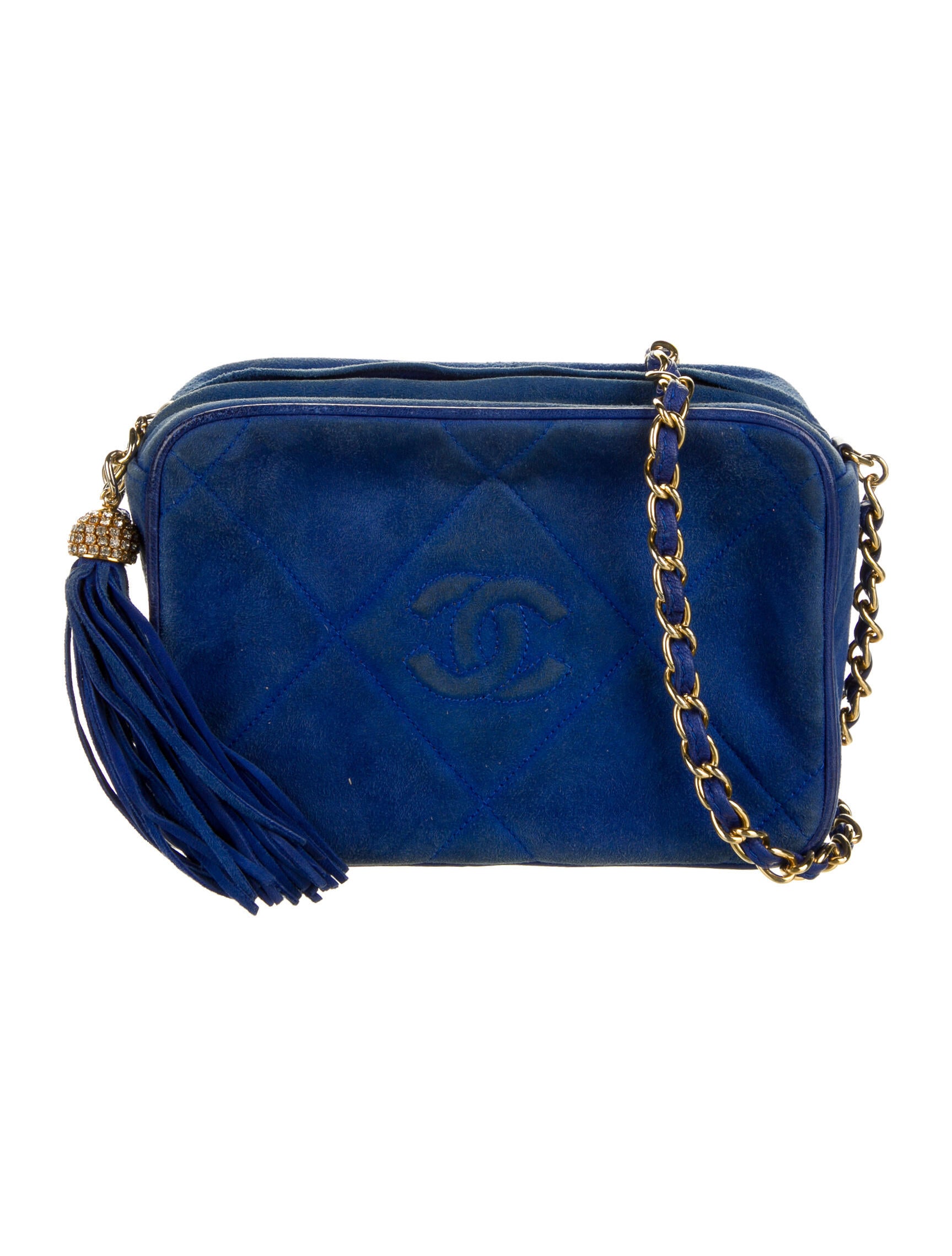 Chanel Velvet Wallet On Chain Blue Crossbody Bags, Handbags