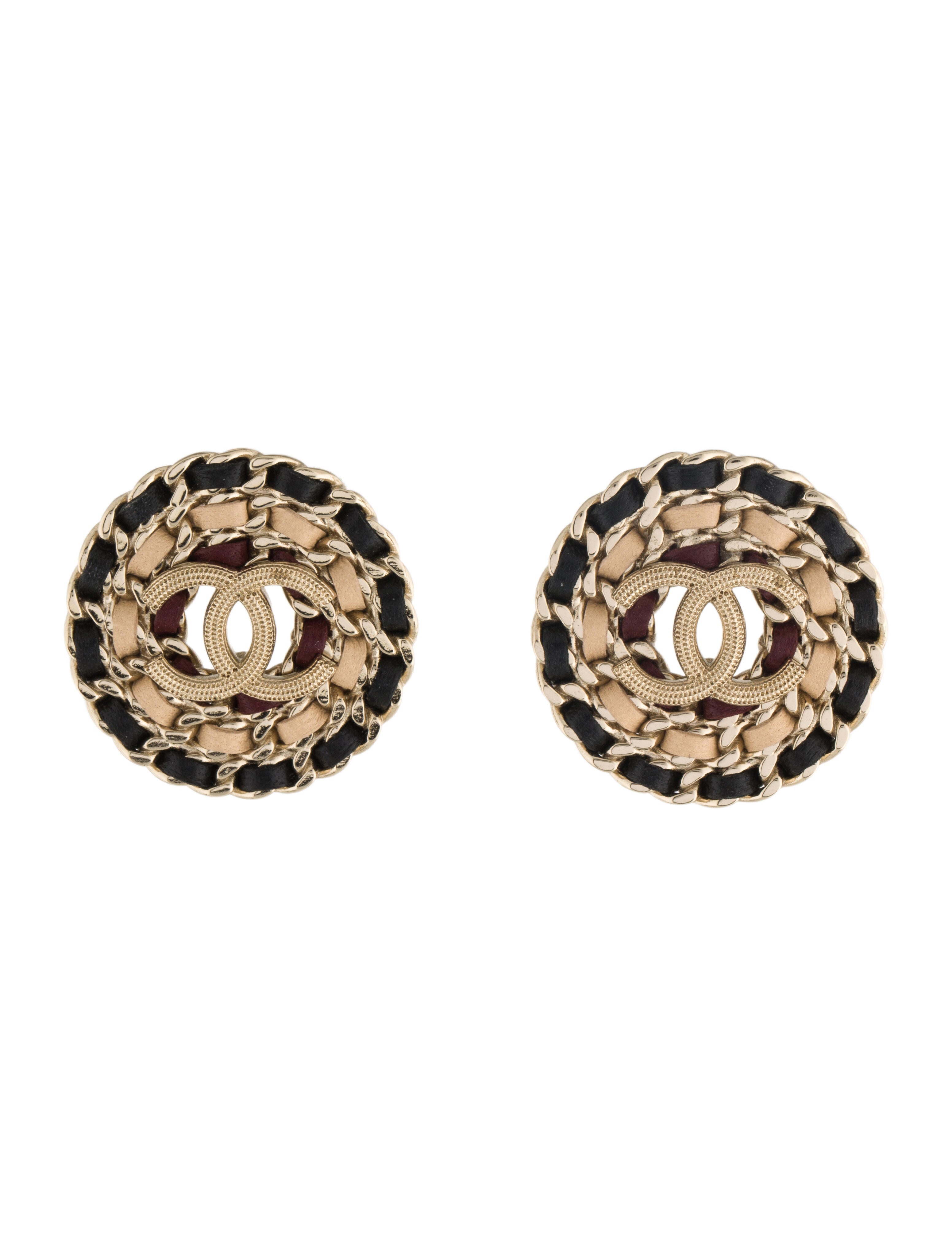 Chanel 2021 Strass Logo CC Stud Earrings GoldPlated Stud, Earrings
