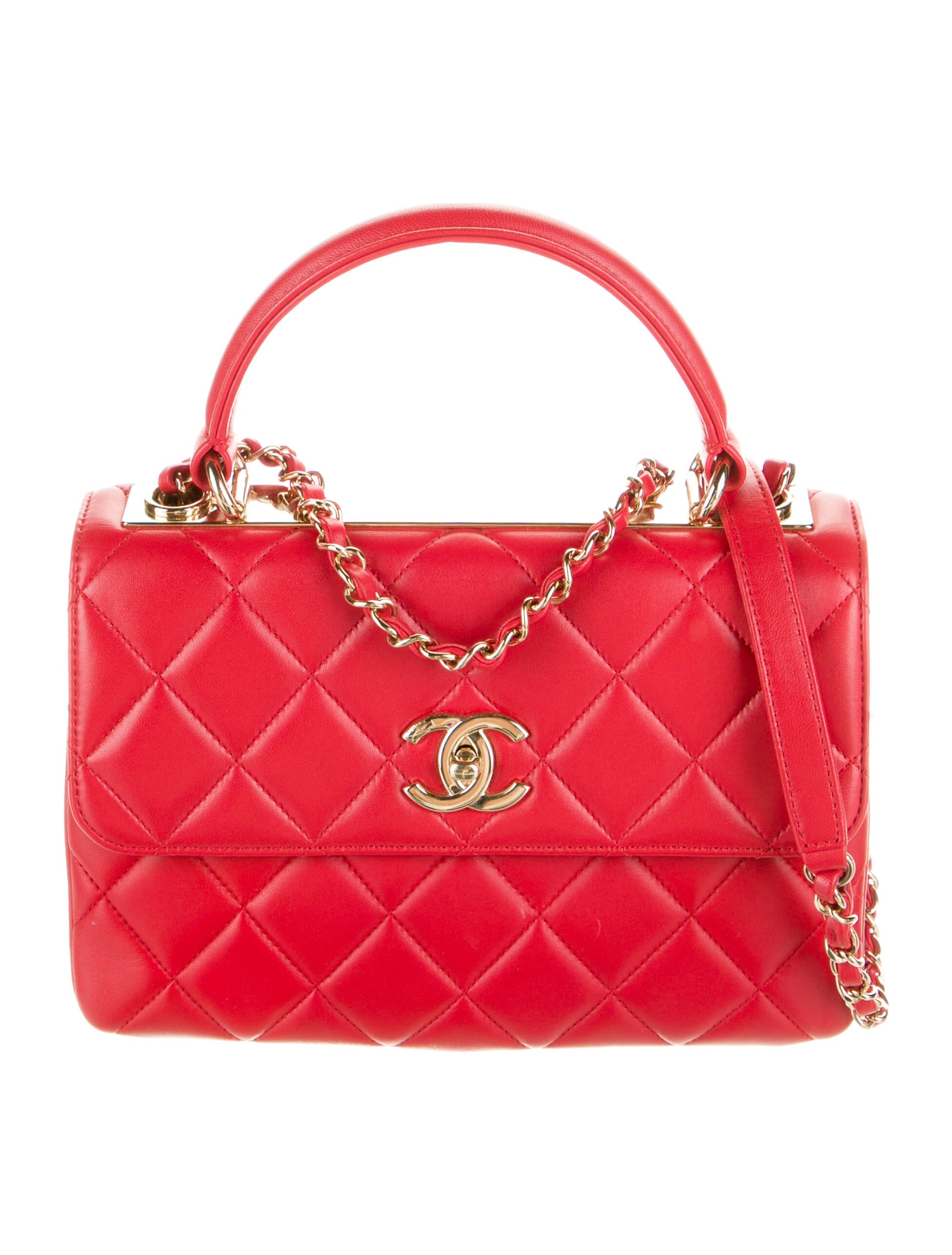 Chanel Medium Castle Rock Flap Red Handle Bags, Handbags CHA39739 The RealReal