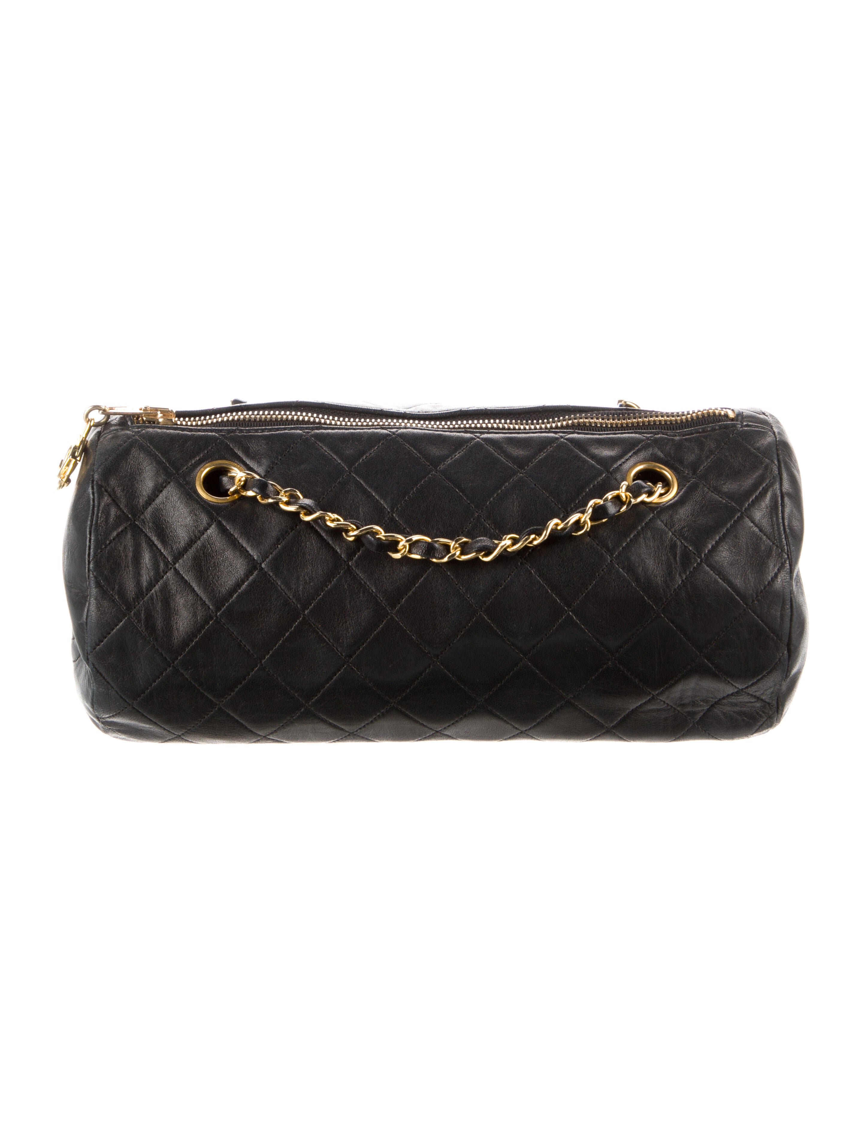Chanel Quilted Barrel Shoulder Bag - Black Shoulder Bags, Handbags