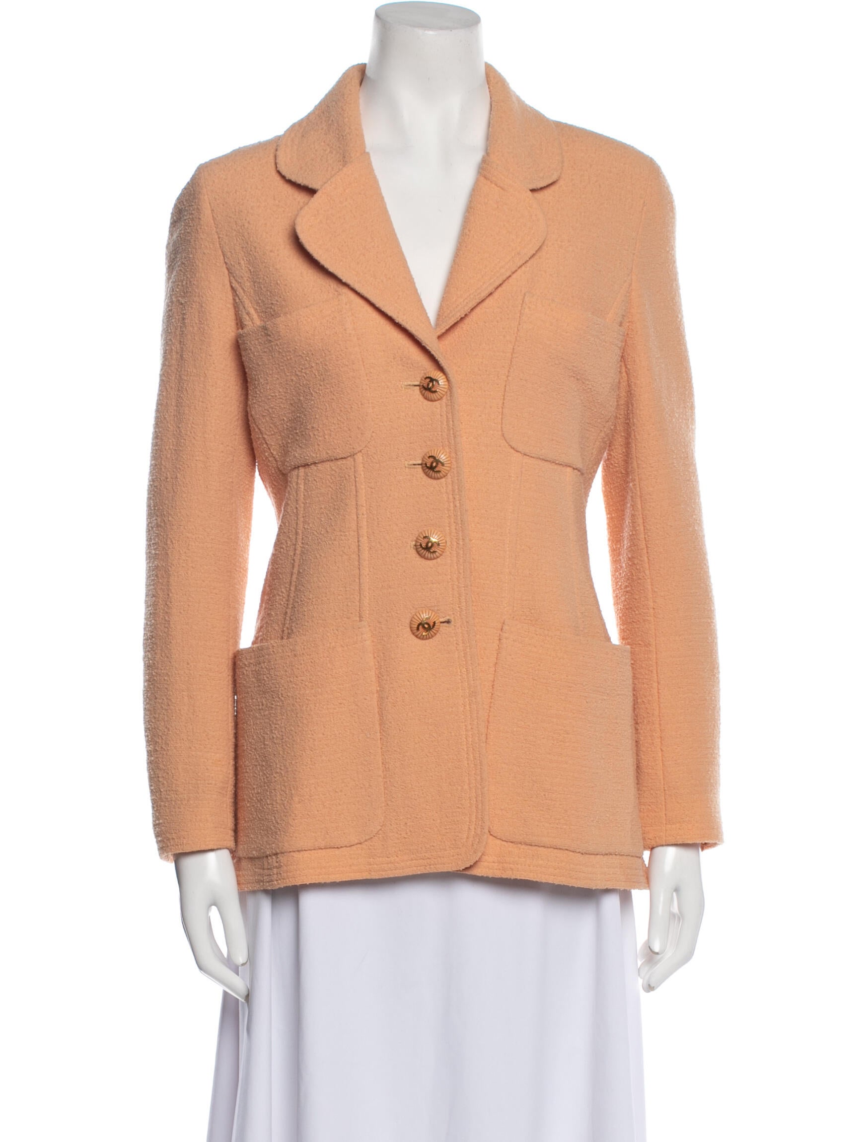 Chanel Vintage 1993 Blazer Orange Jackets, Clothing CHA831759 The