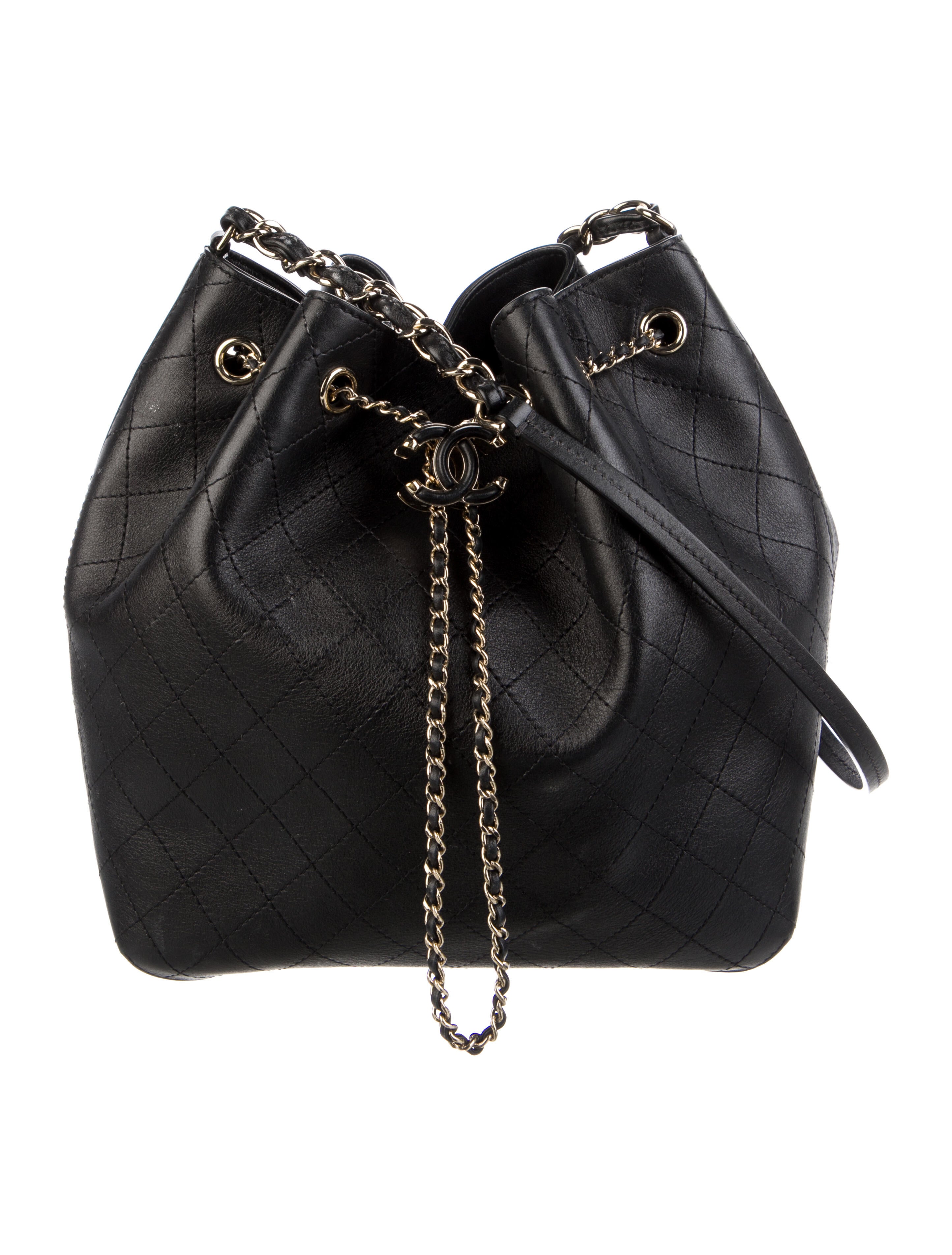 Chanel Drawstring Bucket Bag Black Bucket Bags, Handbags CHA832150
