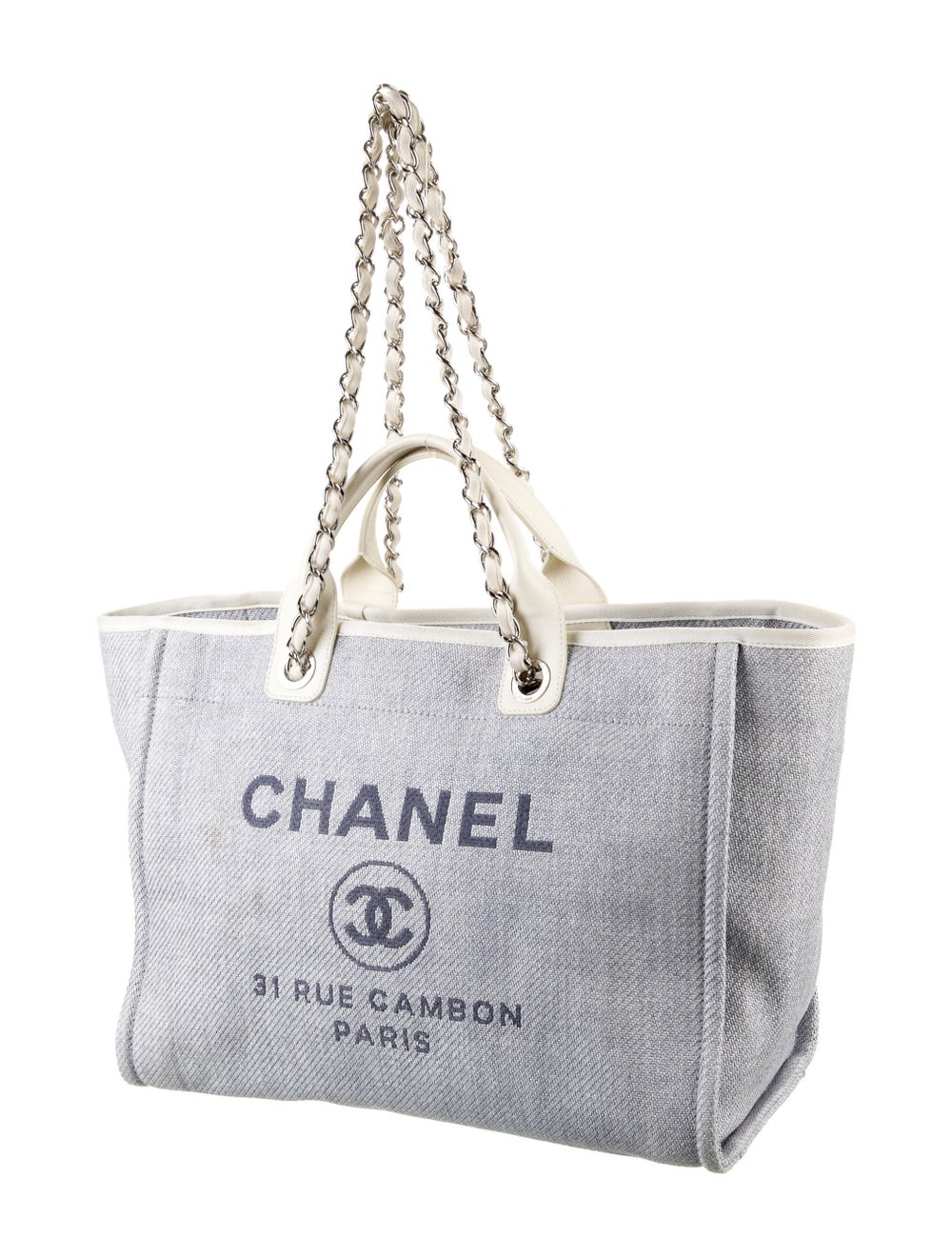 Chanel Medium Deauville Shopping Tote Blue Totes, Handbags