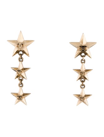 Chanel CC Star Drop Earrings