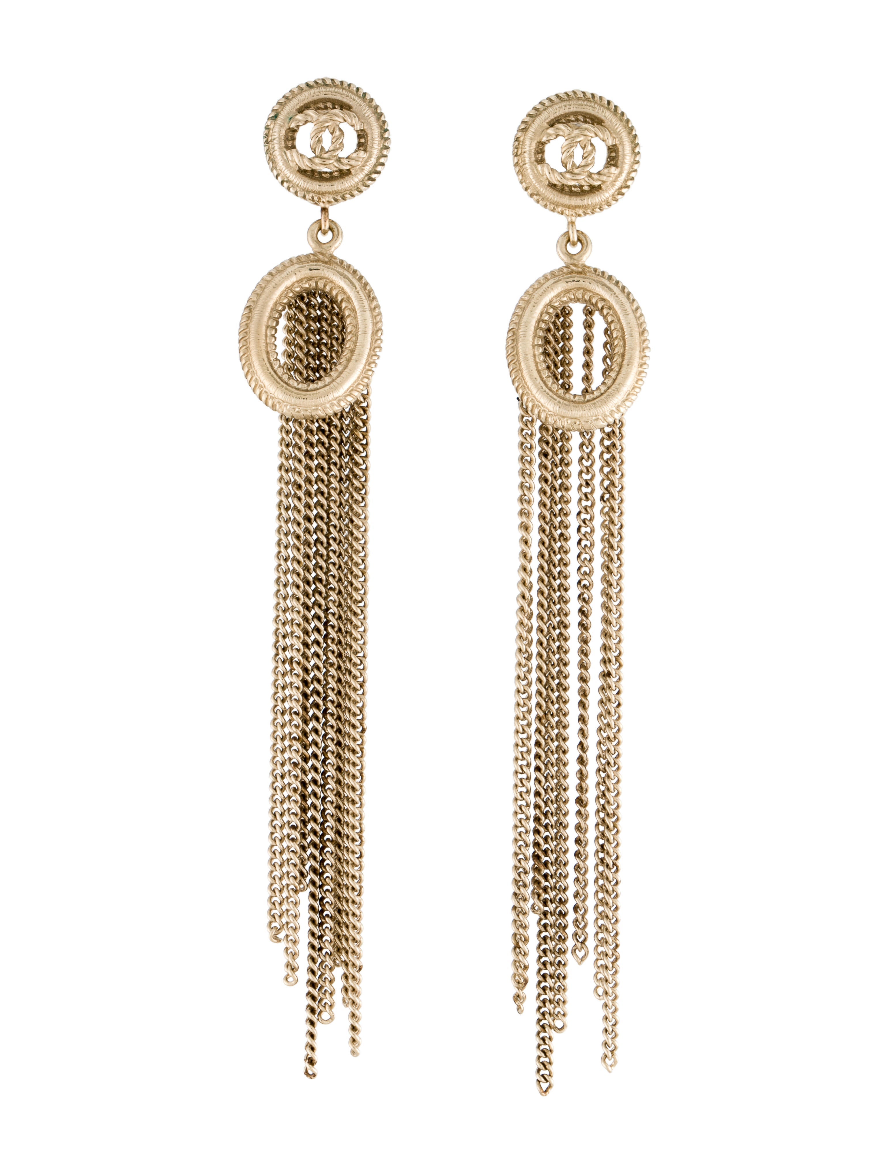 David Yurman 18K Diamond Tassel Drop Earrings 18K Yellow Gold Drop