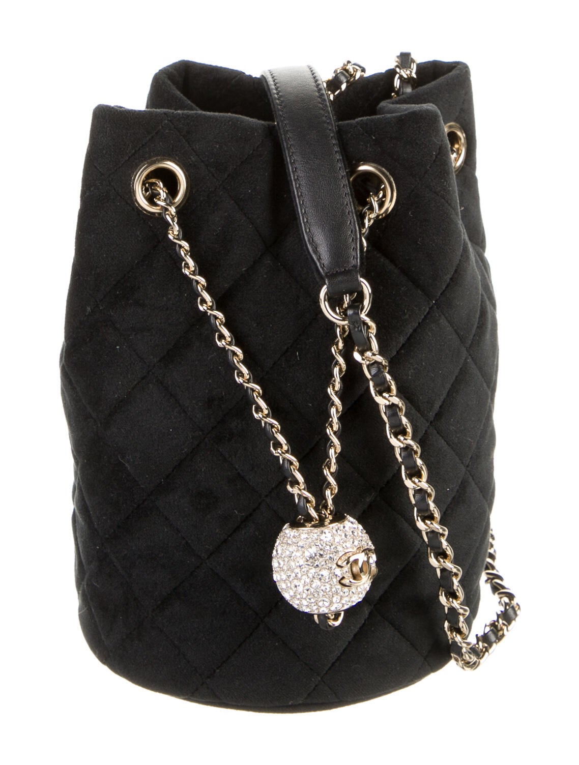 Chanel Studded Chevron Bucket Bag Black Bucket Bags, Handbags CHA776864 The RealReal