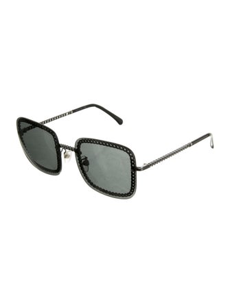 Chanel Chain-Link Accent Square Sunglasses