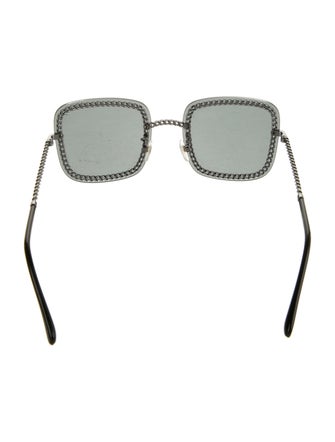 Chanel Chain-Link Accent Square Sunglasses