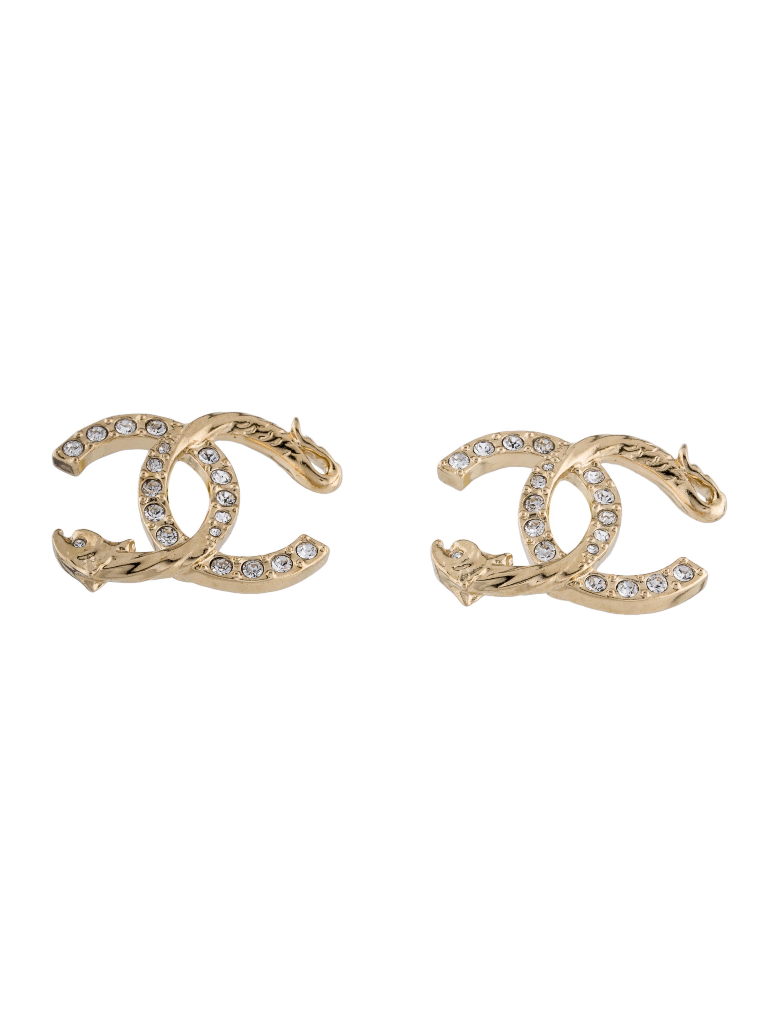 Chanel 2022 CC TurnLock Stud Earrings GoldPlated Stud, Earrings