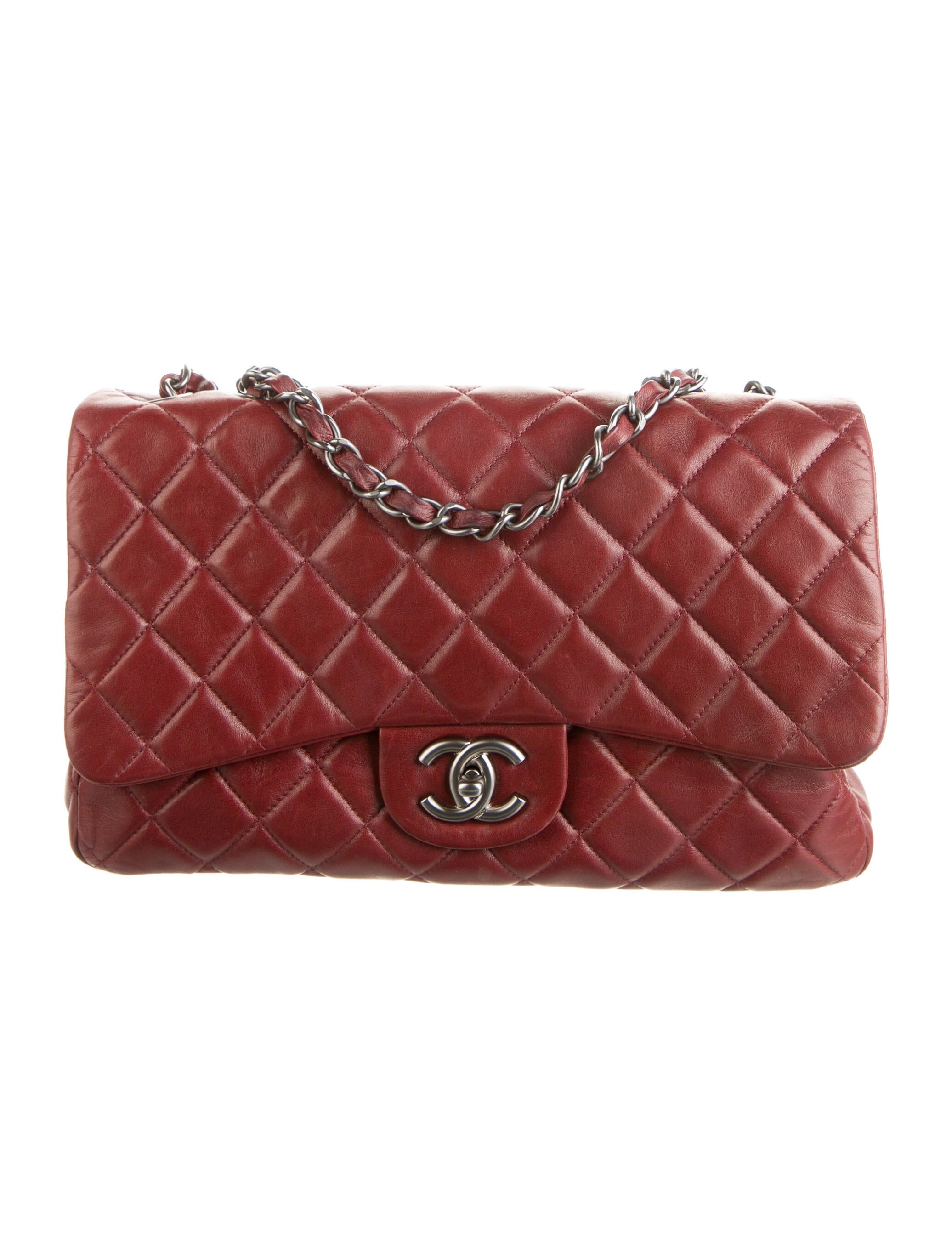 Chanel Jumbo Soft Elegance Flap Bag Burgundy Shoulder Bags, Handbags CHA235789 The RealReal
