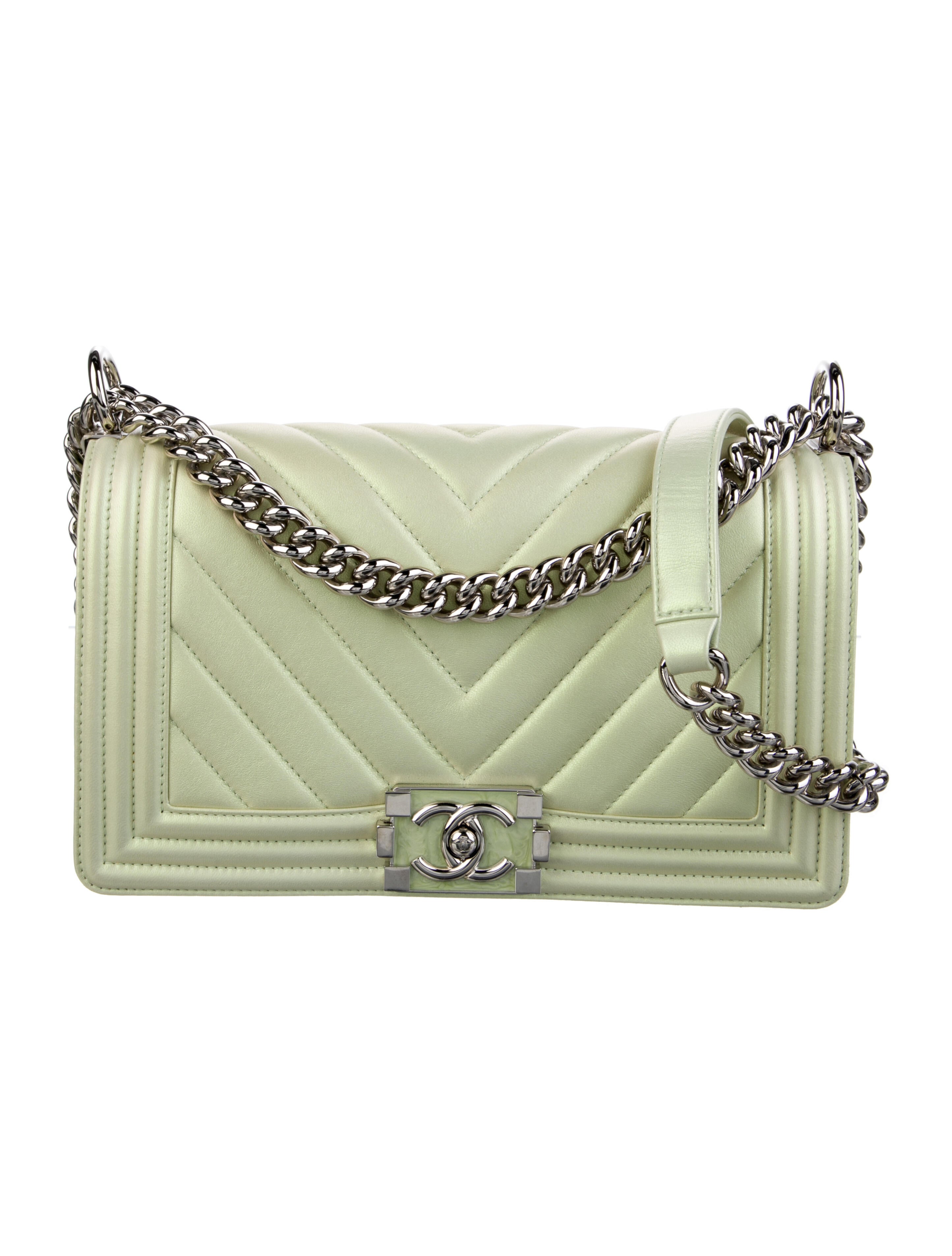 Chanel Medium Chevron Iridescent Boy Bag