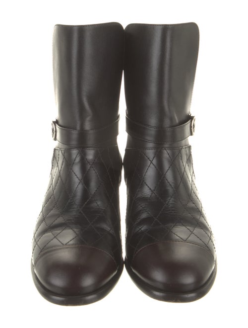 Chanel 2006 Interlocking CC Logo Moto Boots