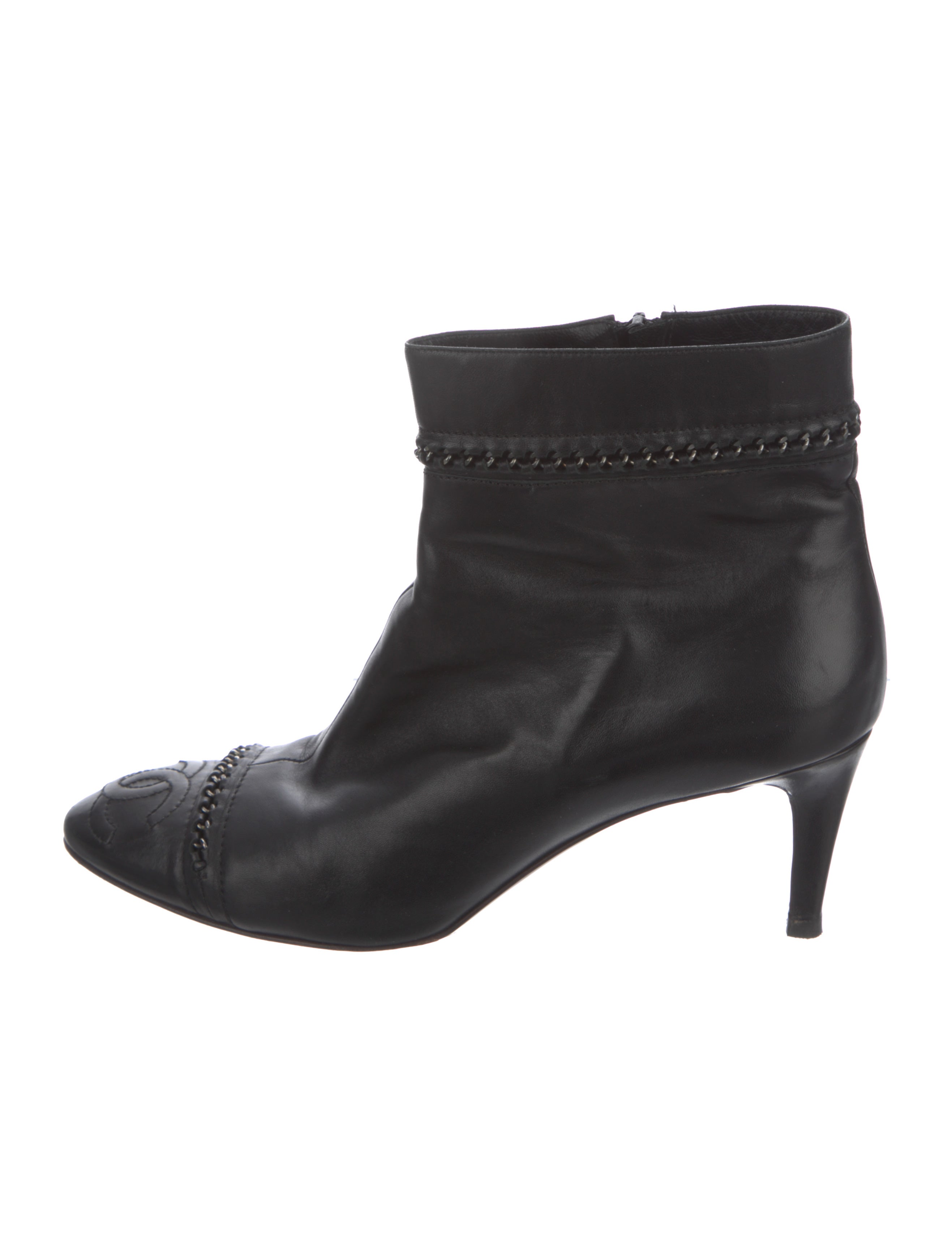 Chanel Vintage Leather Boots Black Boots, Shoes CHA857444 The