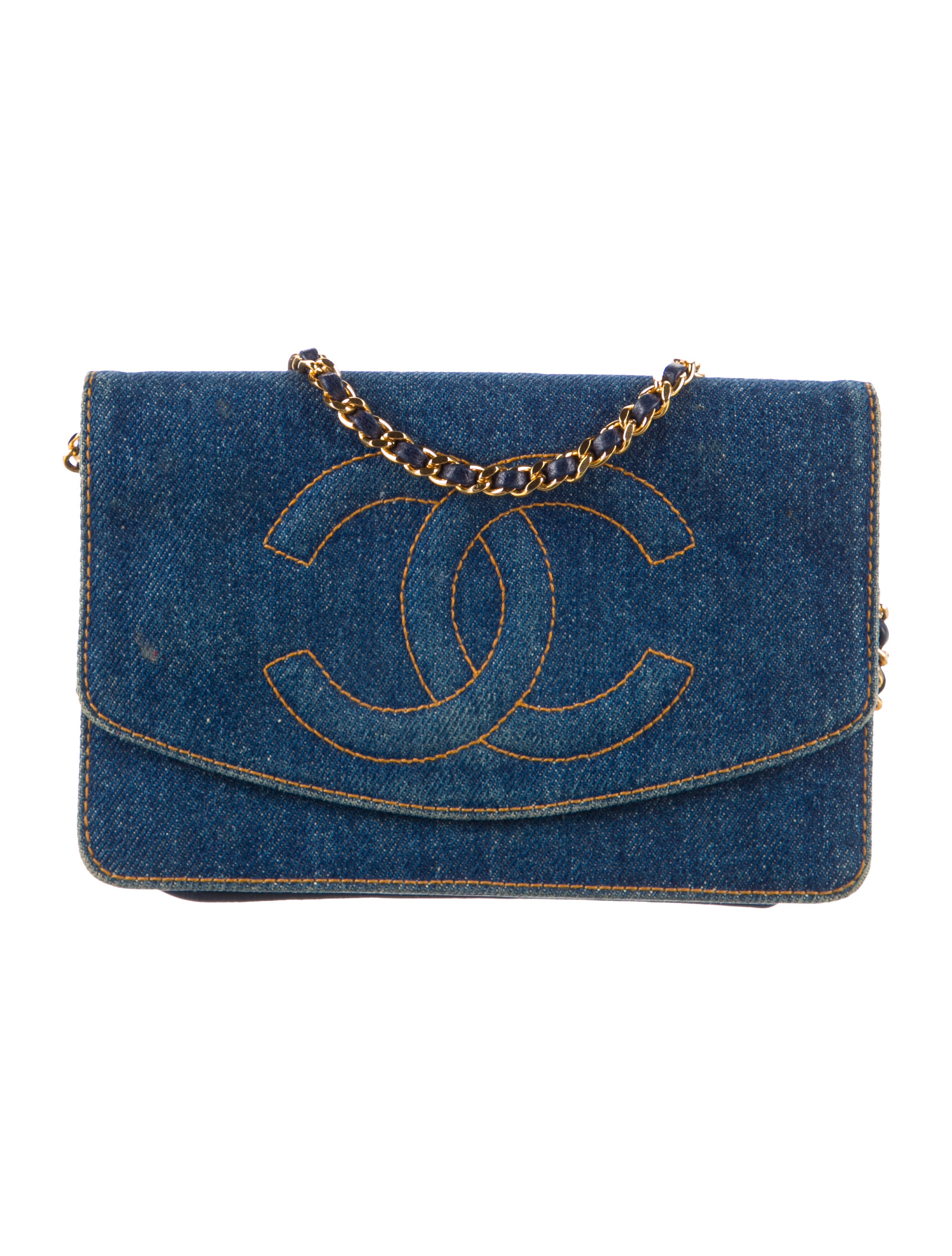 Chanel 2016 Extra Mini Wallet On Chain Blue Crossbody Bags, Handbags